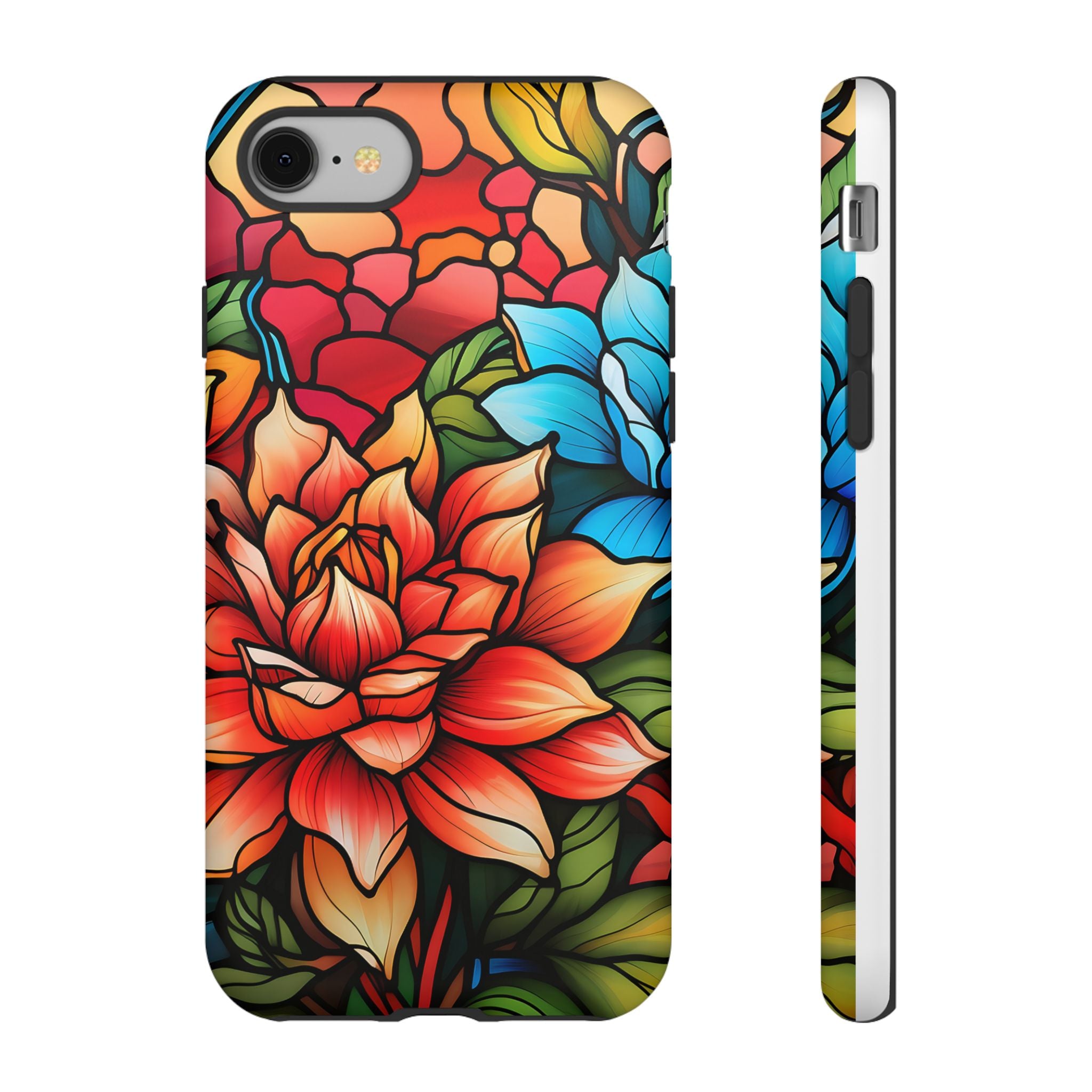 Stained Glass Floral iPhone Case - Hexagon Stone