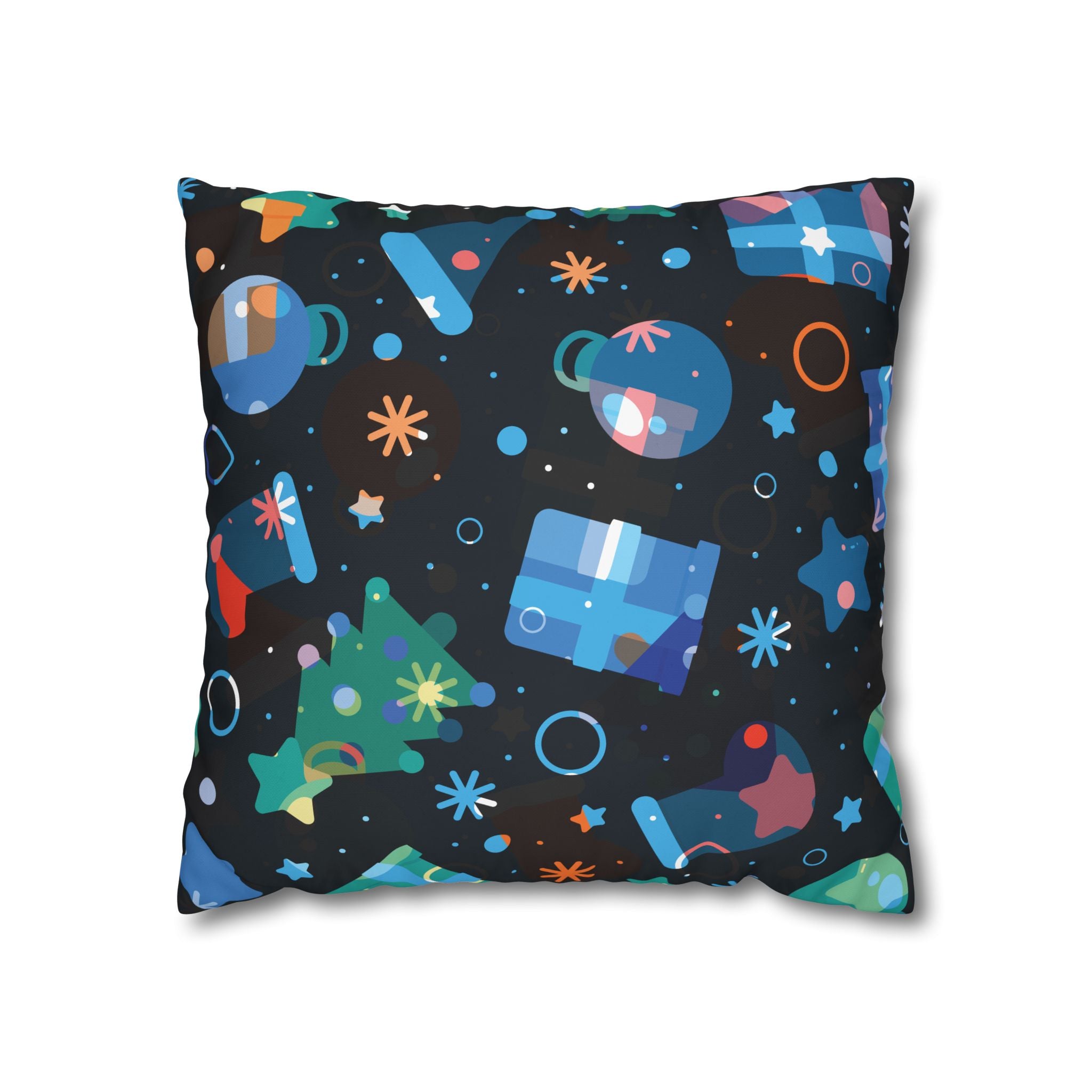 Navy Blue Christmas Pillowcase - Festive Minimalist Design