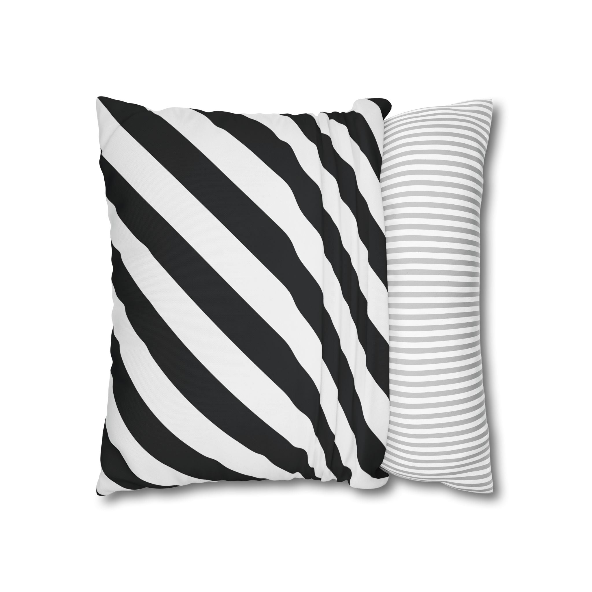 Geometric Stripe Pillowcase - Black & White