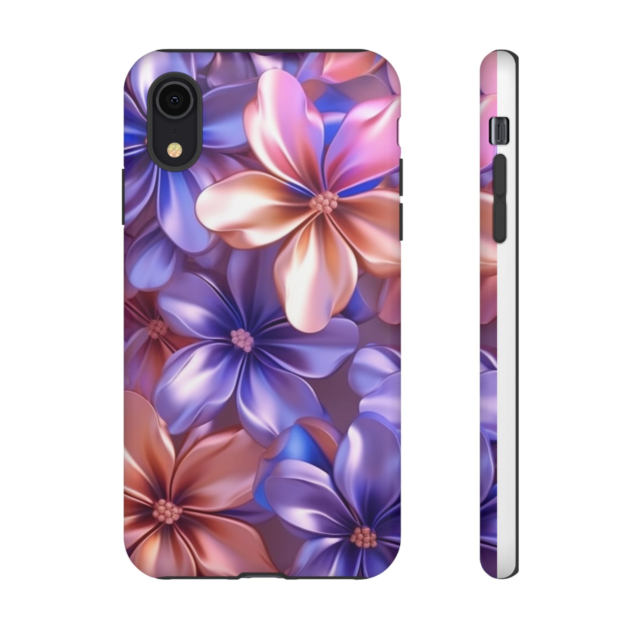 Metallic Flower iPhone Case - Rugged Hexagon Stone