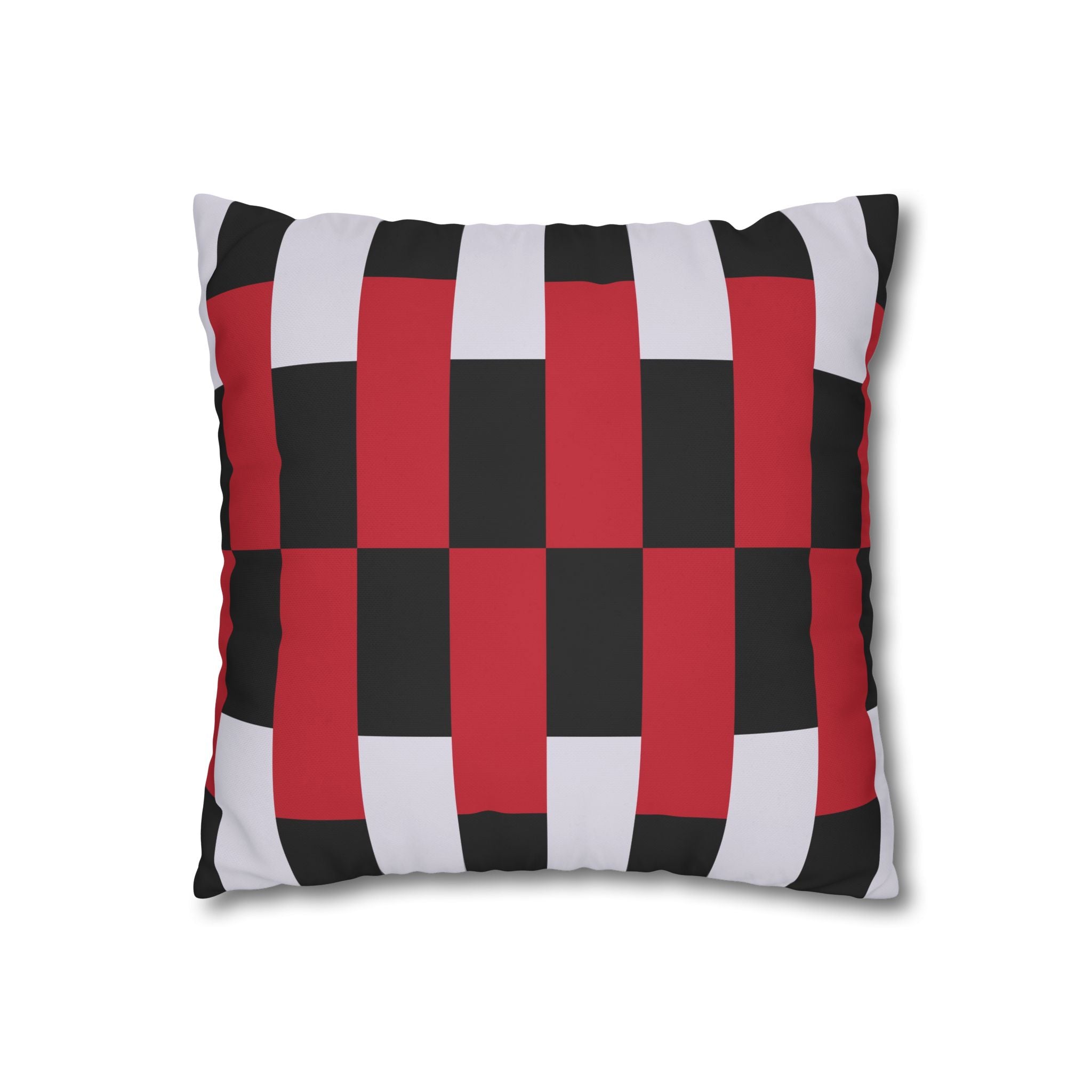 Geometric Stripe Pillowcase - Crimson & Gray