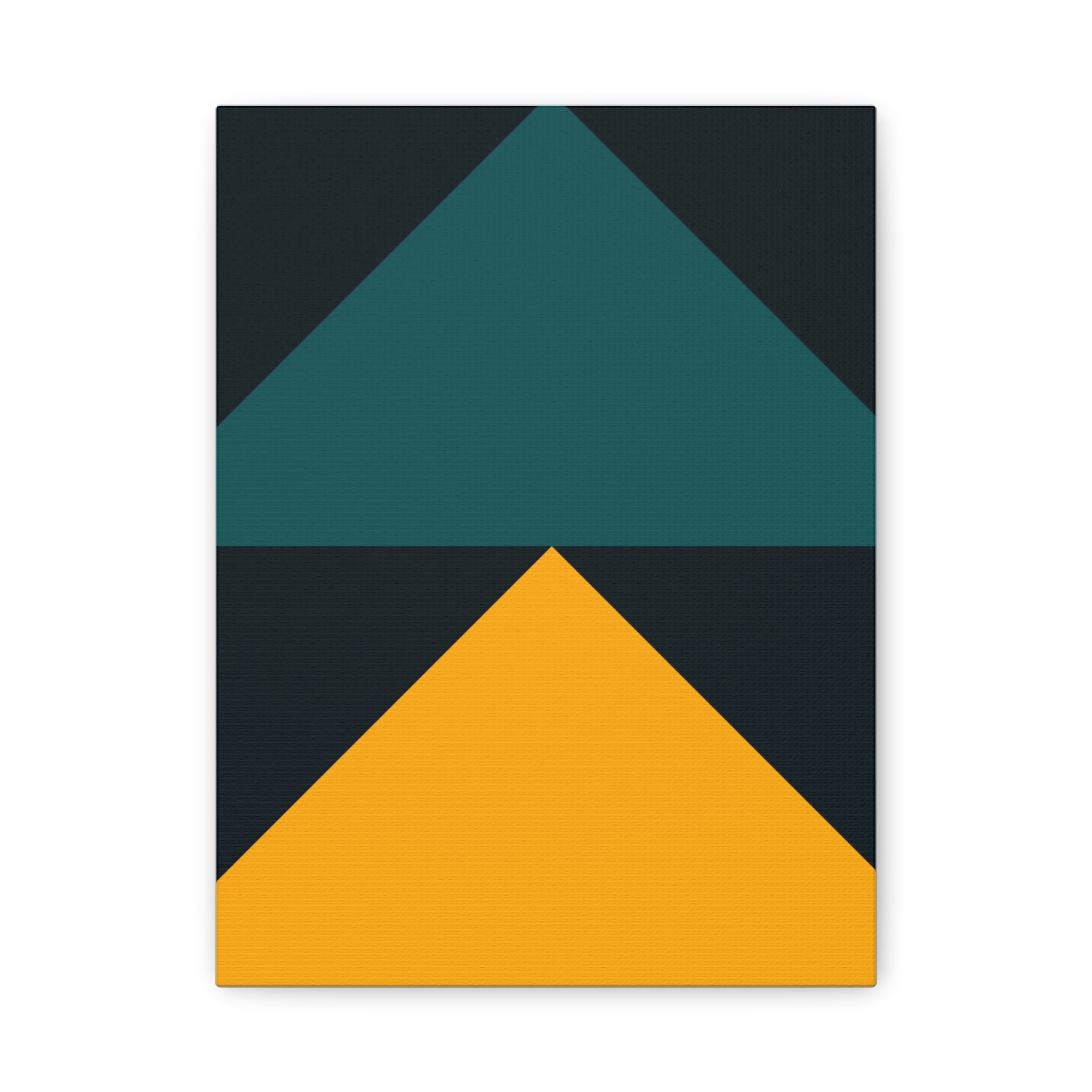 Teal & Gold Geometric Canvas Art