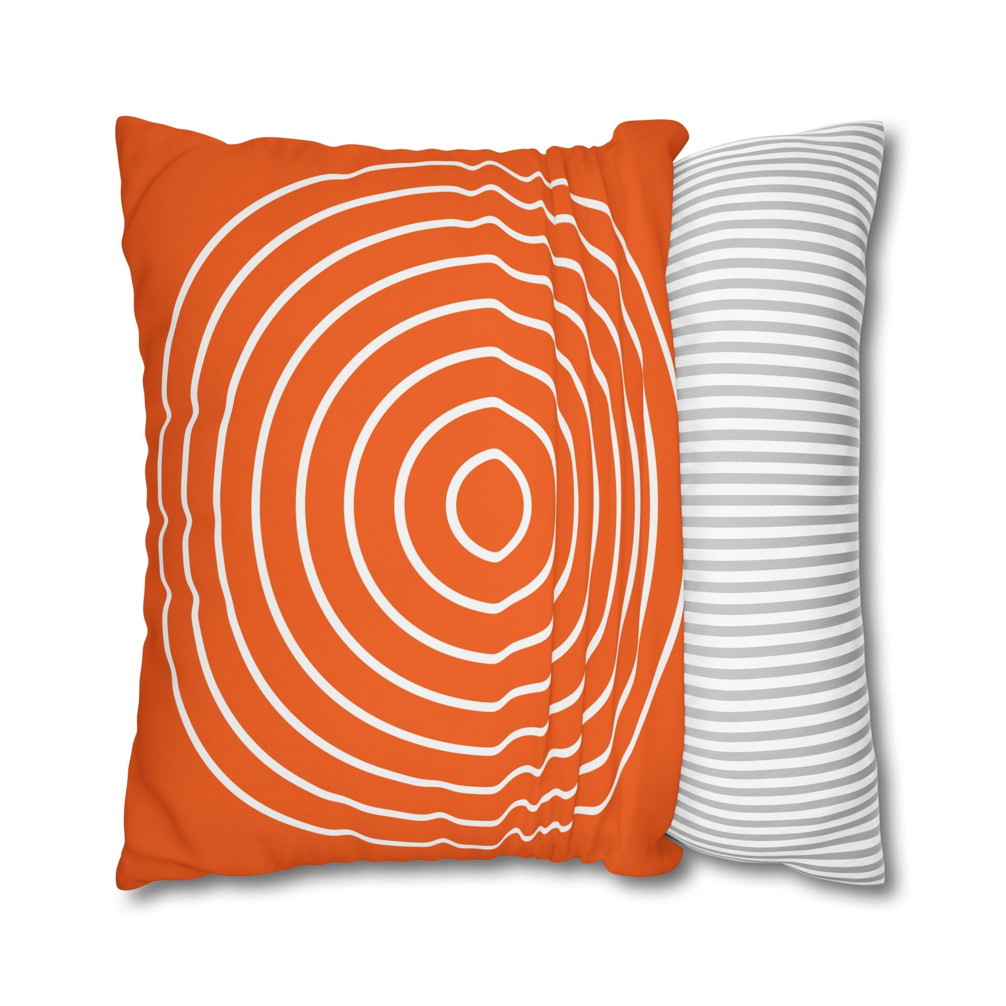 Orange & White Concentric Circles Pillowcase