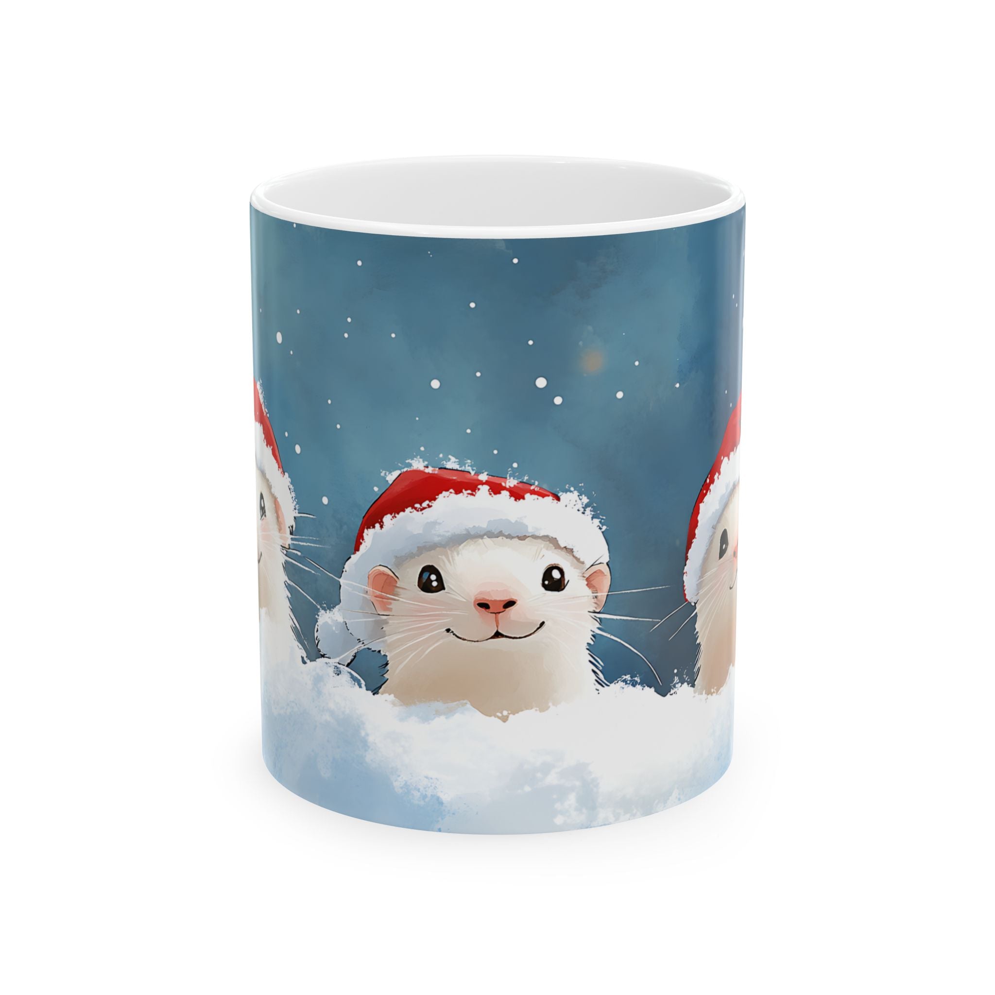 Ferret Santa Mug: Cute Holiday Gift