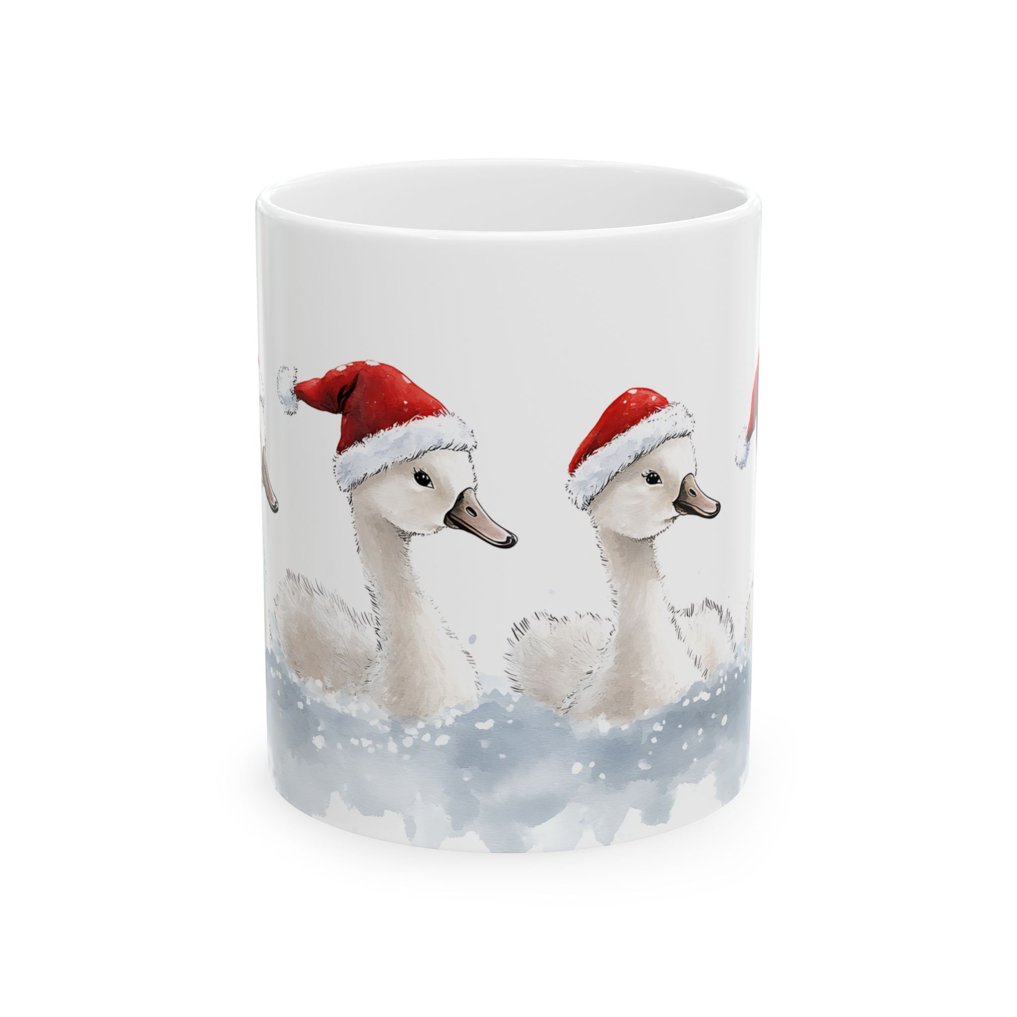 Santa Baby Swans Christmas Mug