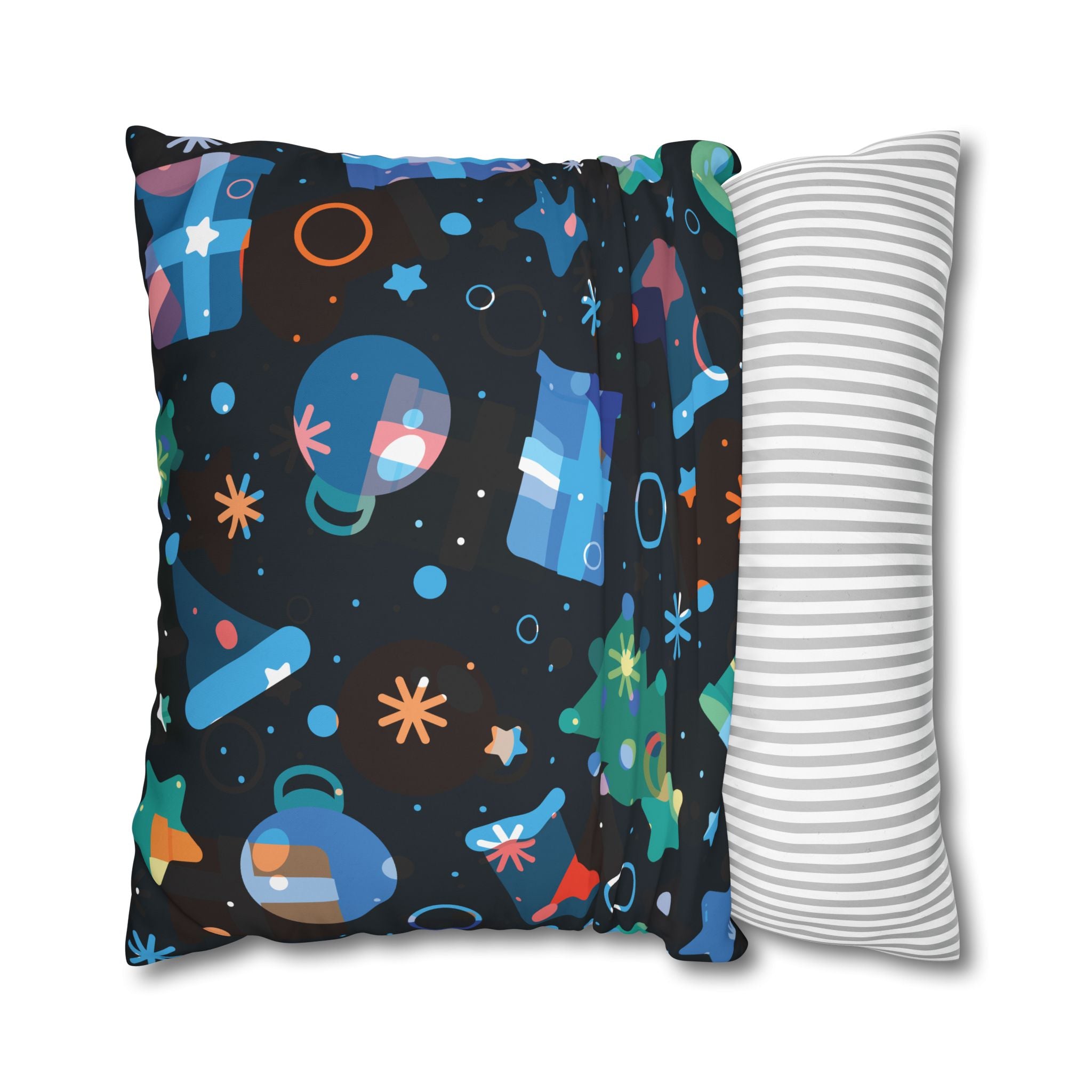 Navy Blue Christmas Pillowcase - Festive Minimalist Design