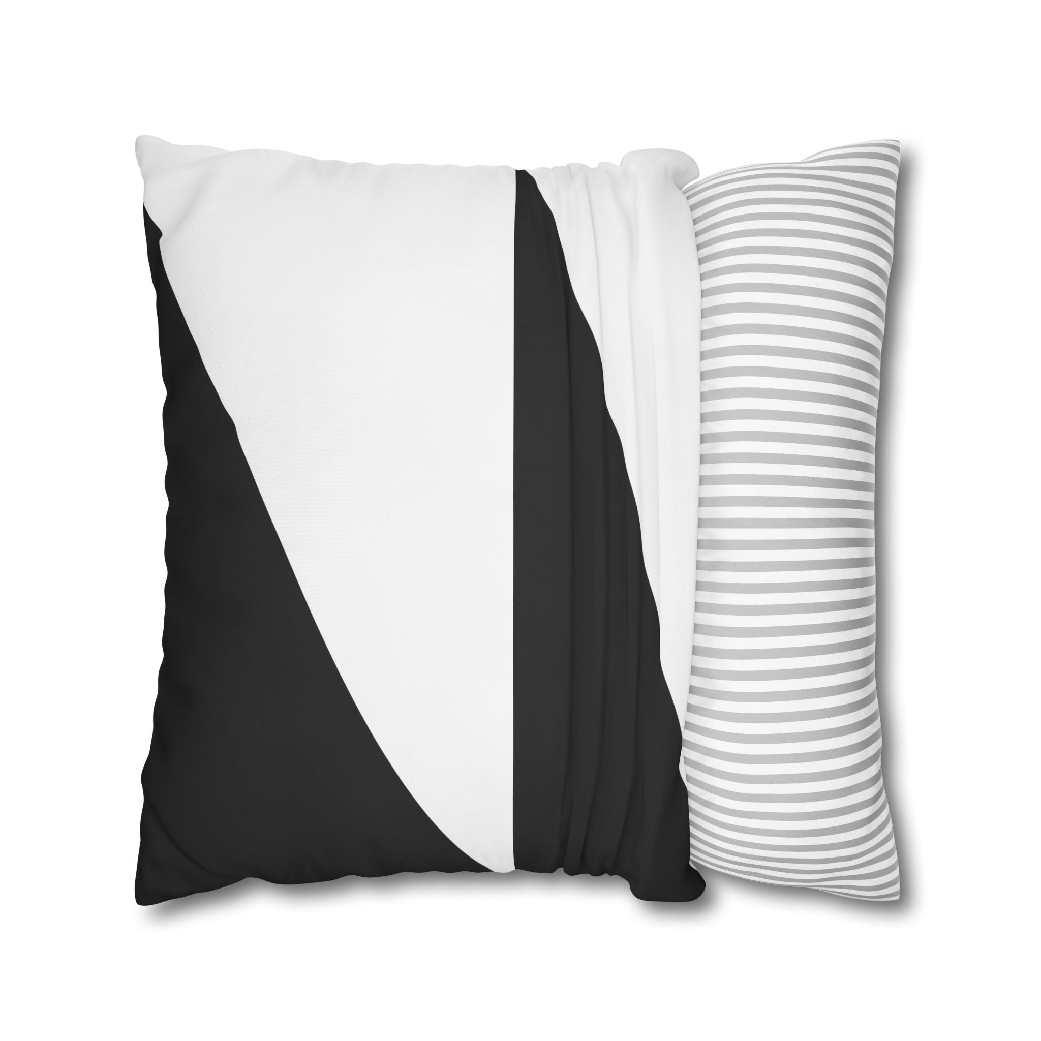 Geometric Triangle Pillowcase - Black & White