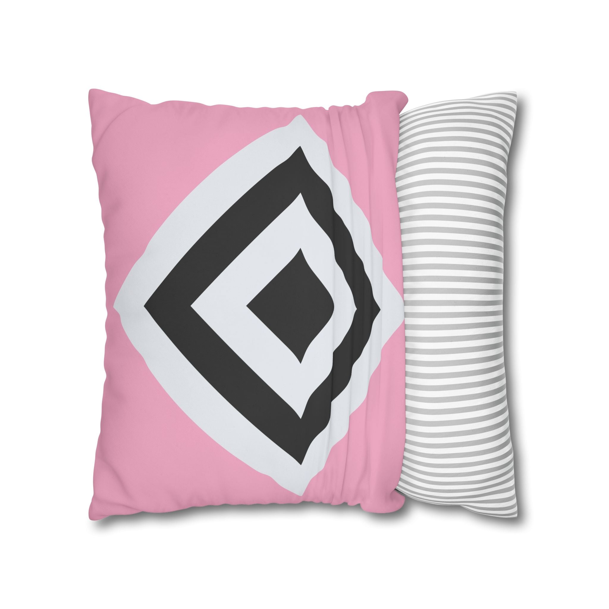 Geometric Diamond Pillowcase - Blush Pink