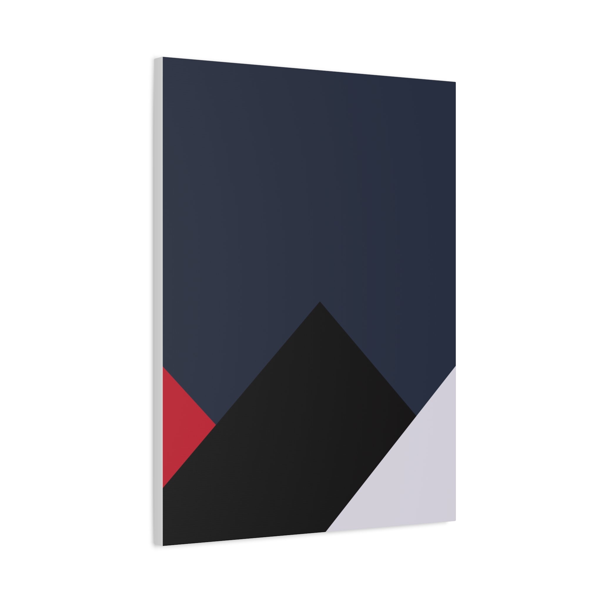 Abstract Geometric Canvas Art - Navy, Red, White