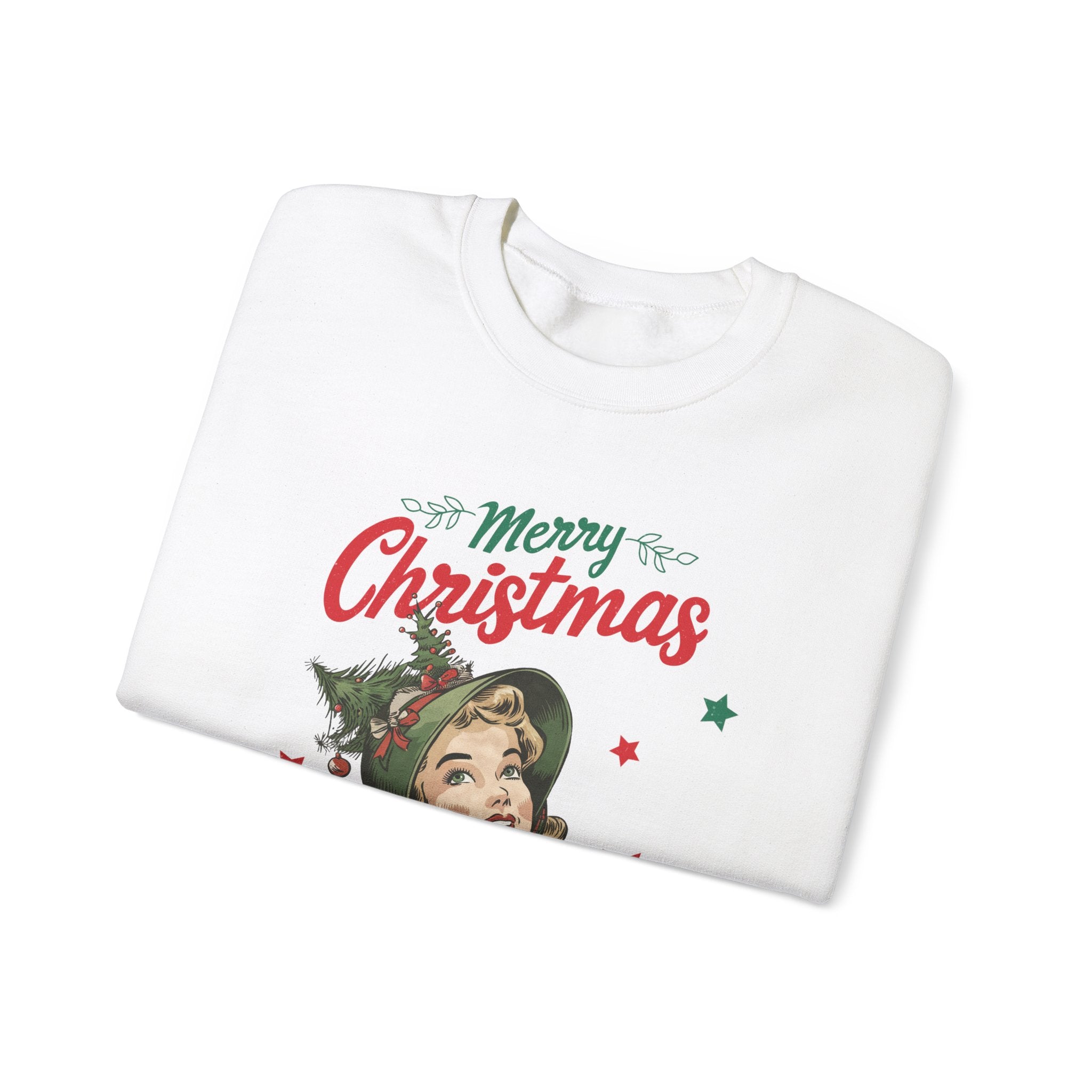 Vintage Christmas Lady Sweatshirt - Retro Holiday