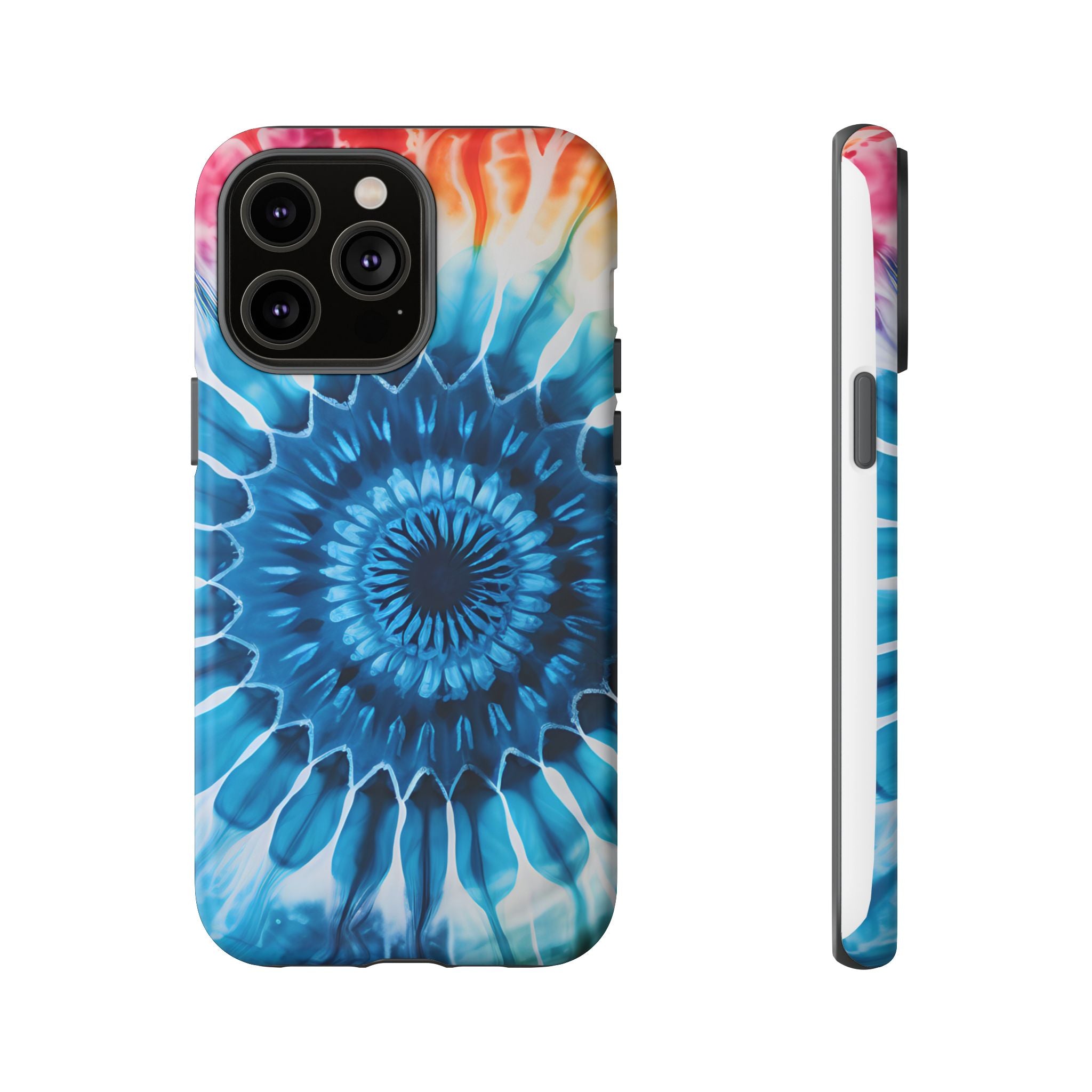 Cosmic Mandala Tie-Dye iPhone Case - Rugged Hexagon Stone