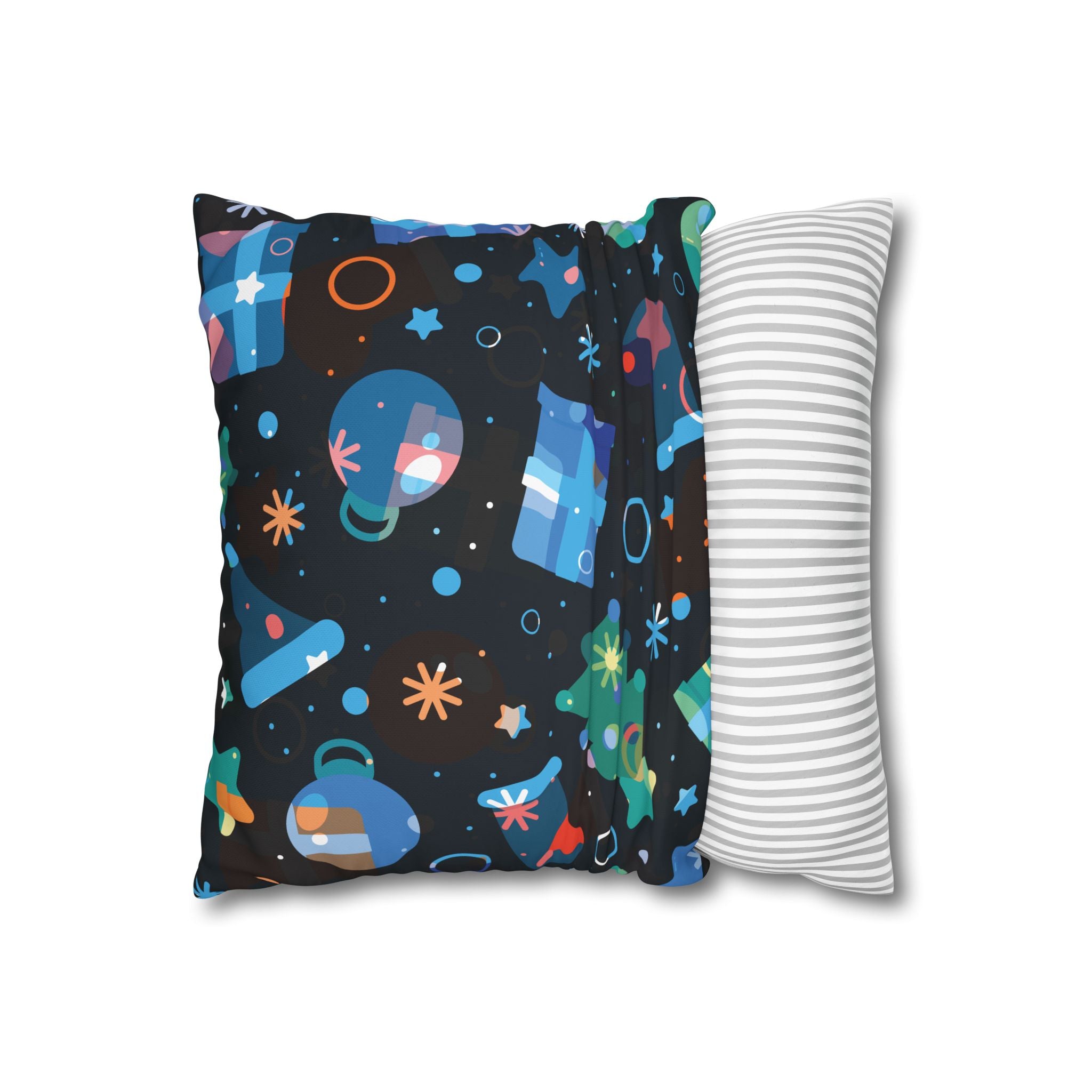 Navy Blue Christmas Pillowcase - Festive Minimalist Design