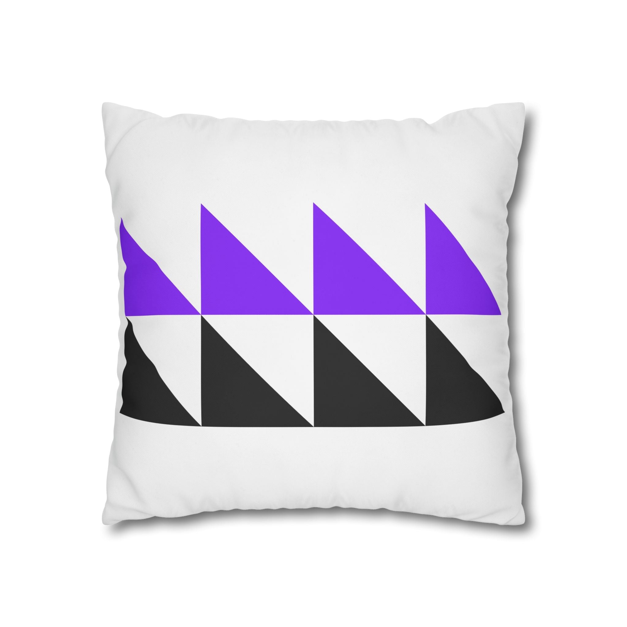 Geometric Triangle Pillowcase - Purple & Black