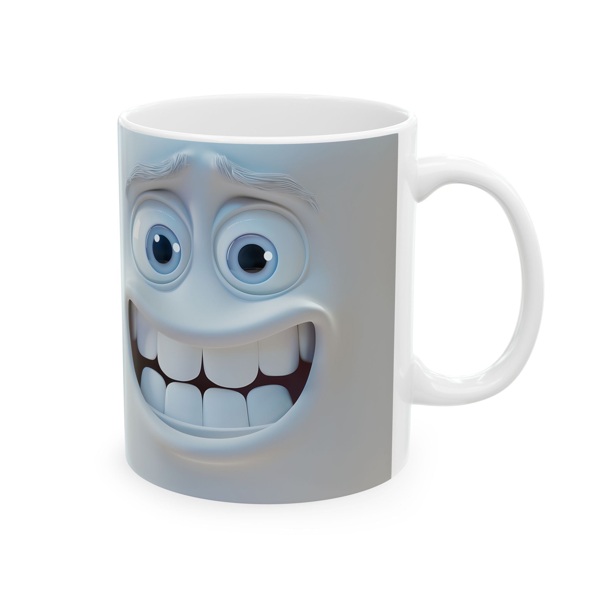 Crazy Grin Mug: 3D Cartoon Face Mug