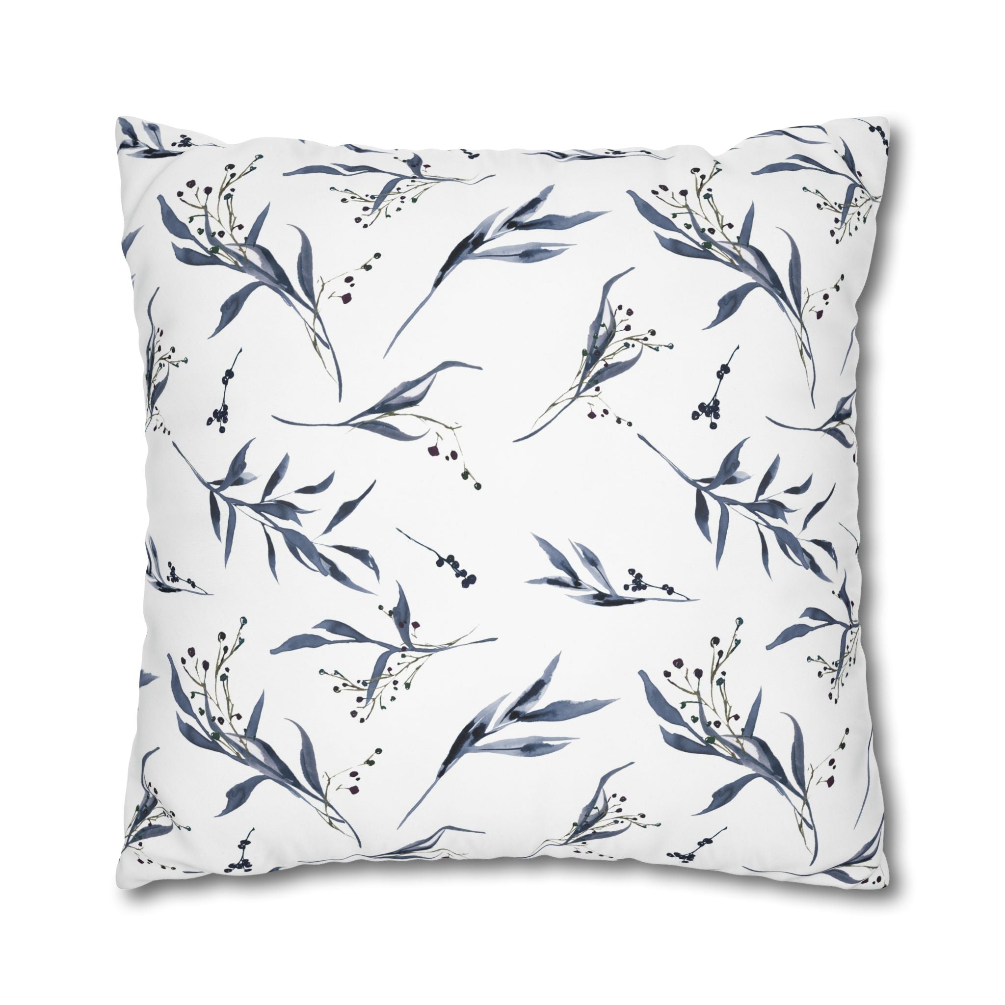 Watercolor Botanical Pillowcase - Blue