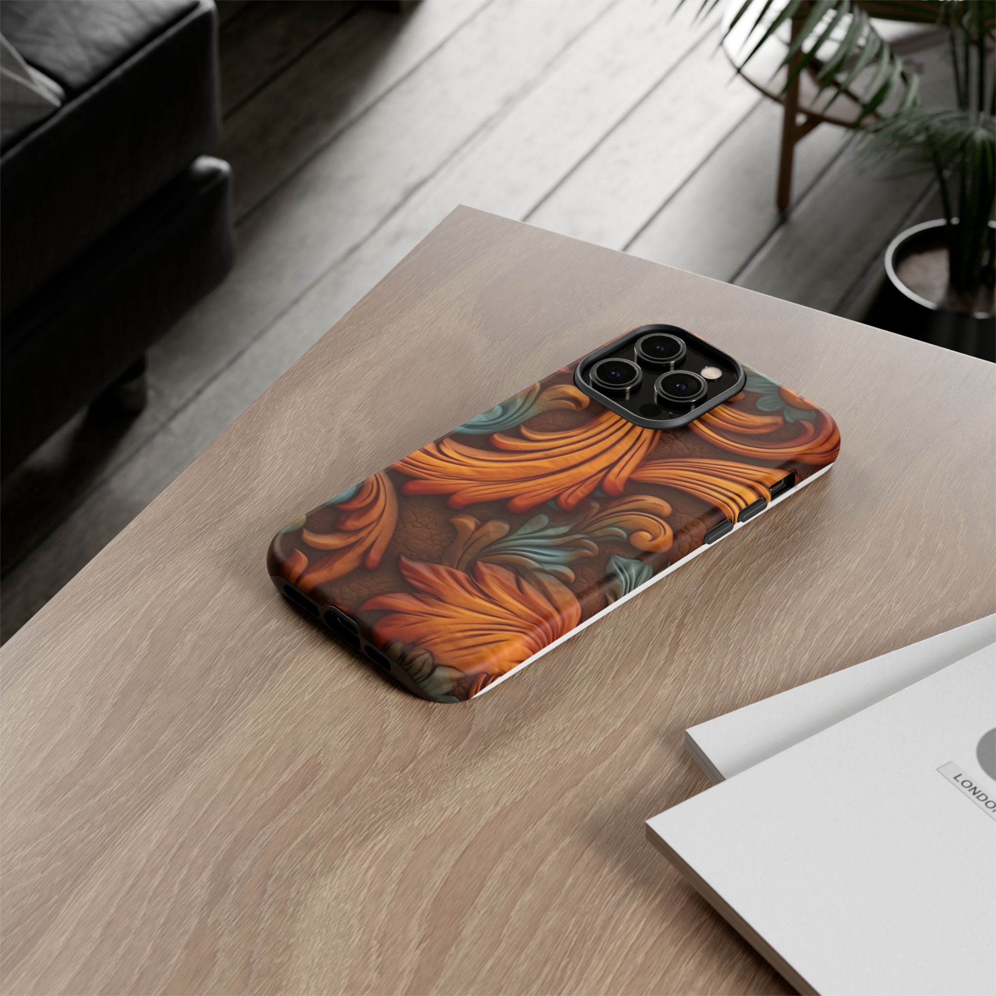 Baroque Copper iPhone Case - Hexagon Stone