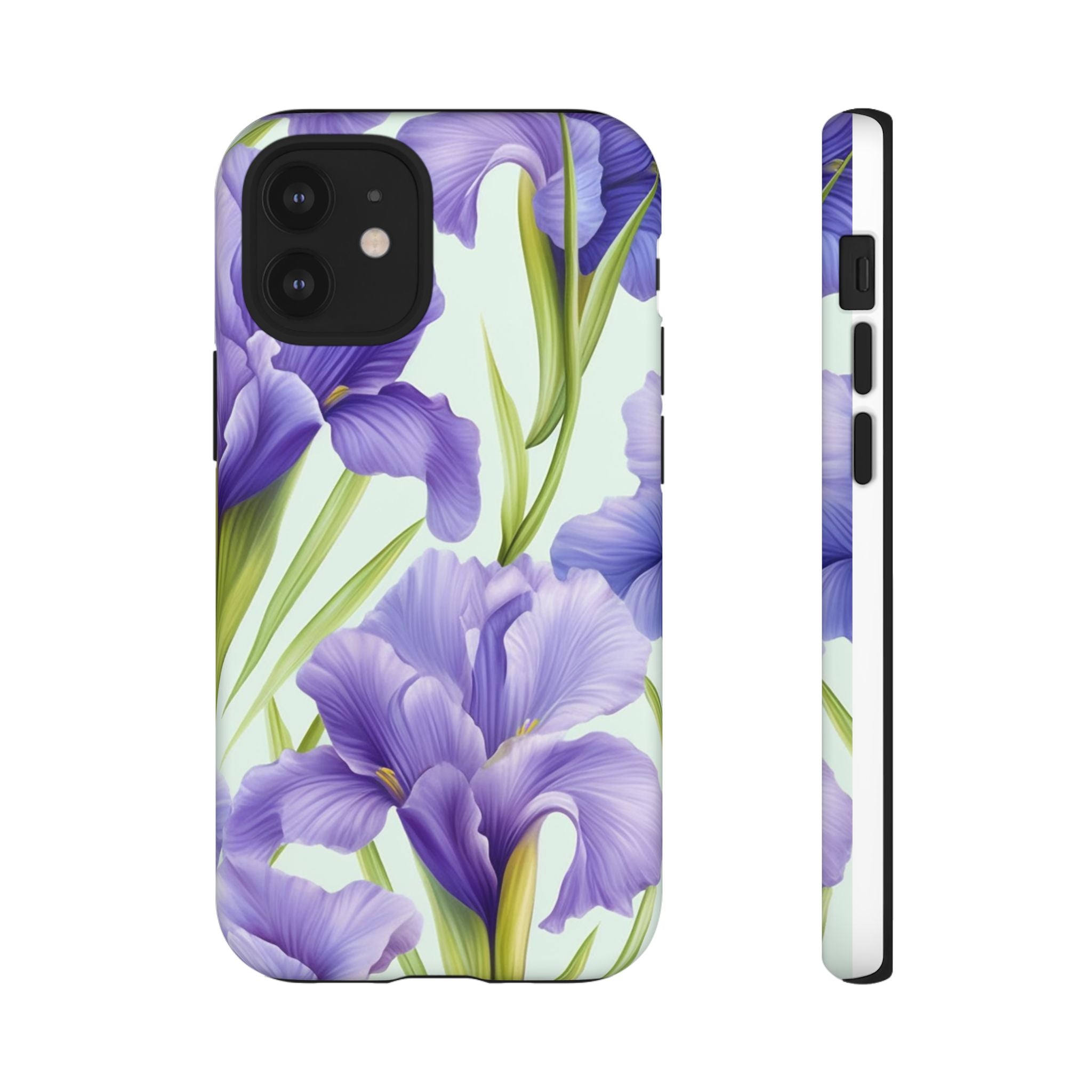 Purple Iris Floral iPhone Case - Hexagon Stone