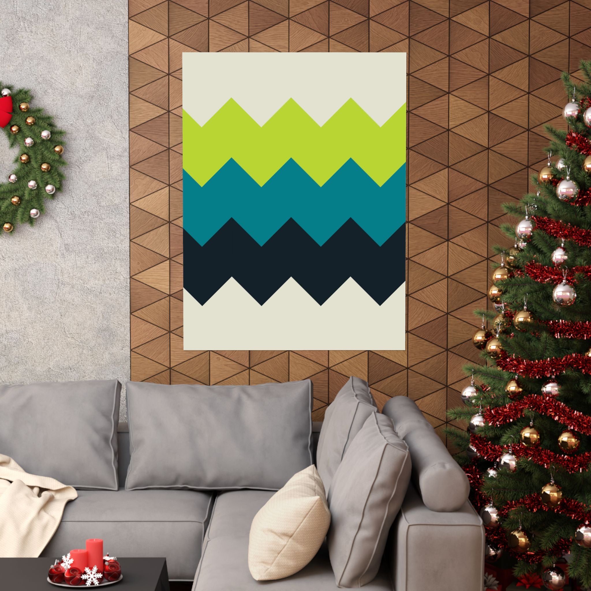 Abstract Geometric Zigzag Wall Art Poster