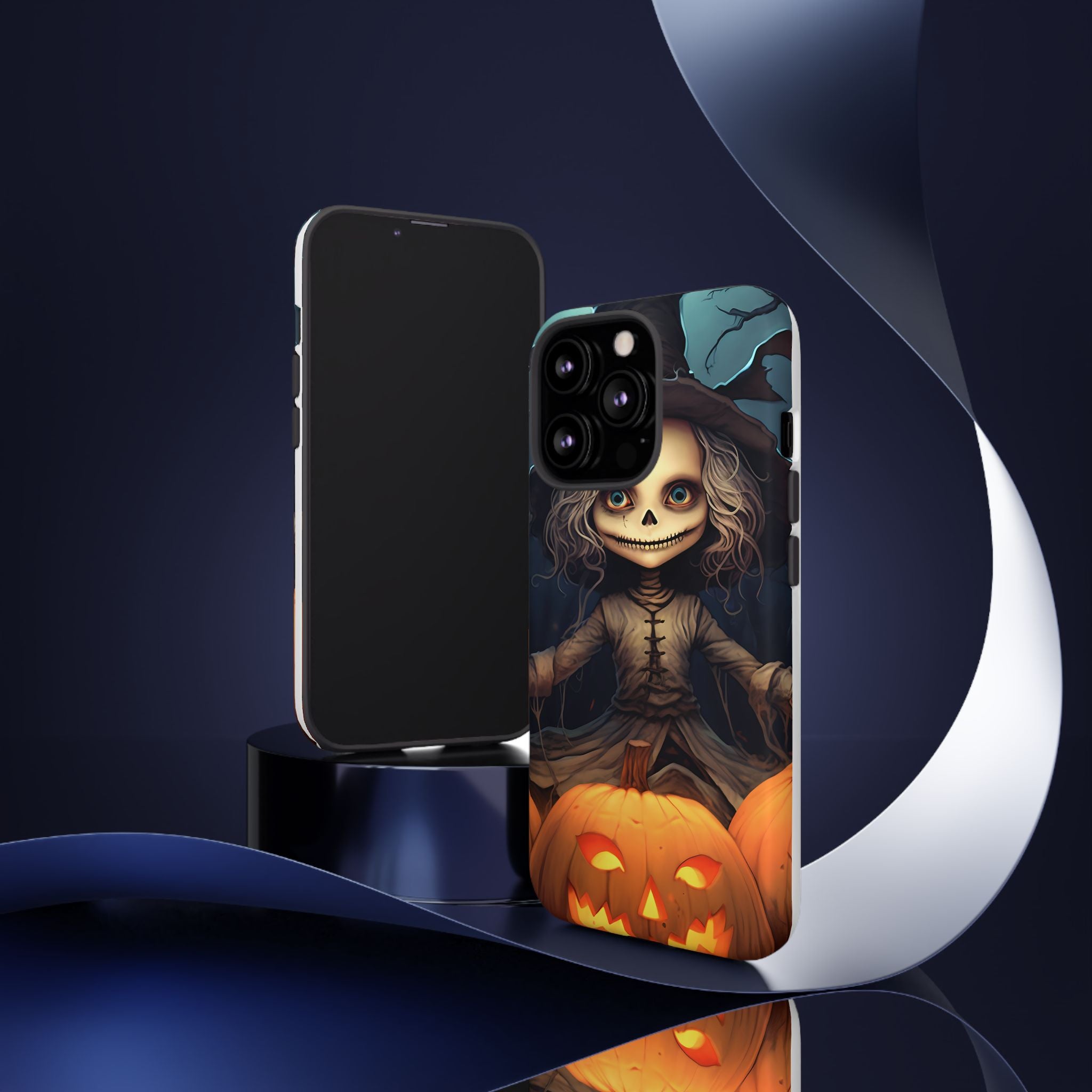 Spooky Skull Girl Halloween iPhone Case - Hexagon Stone