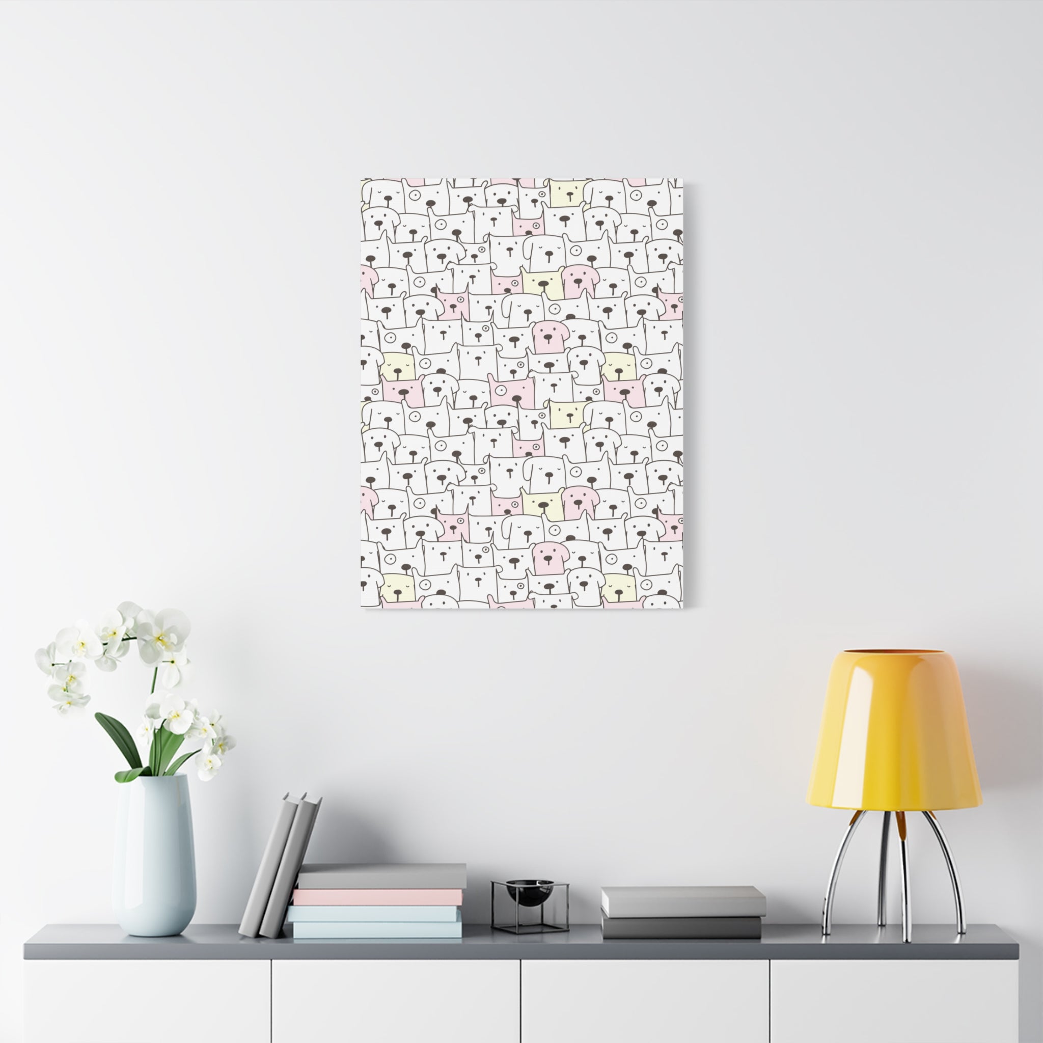 Cute Puppy Canvas Art - Dog Pattern