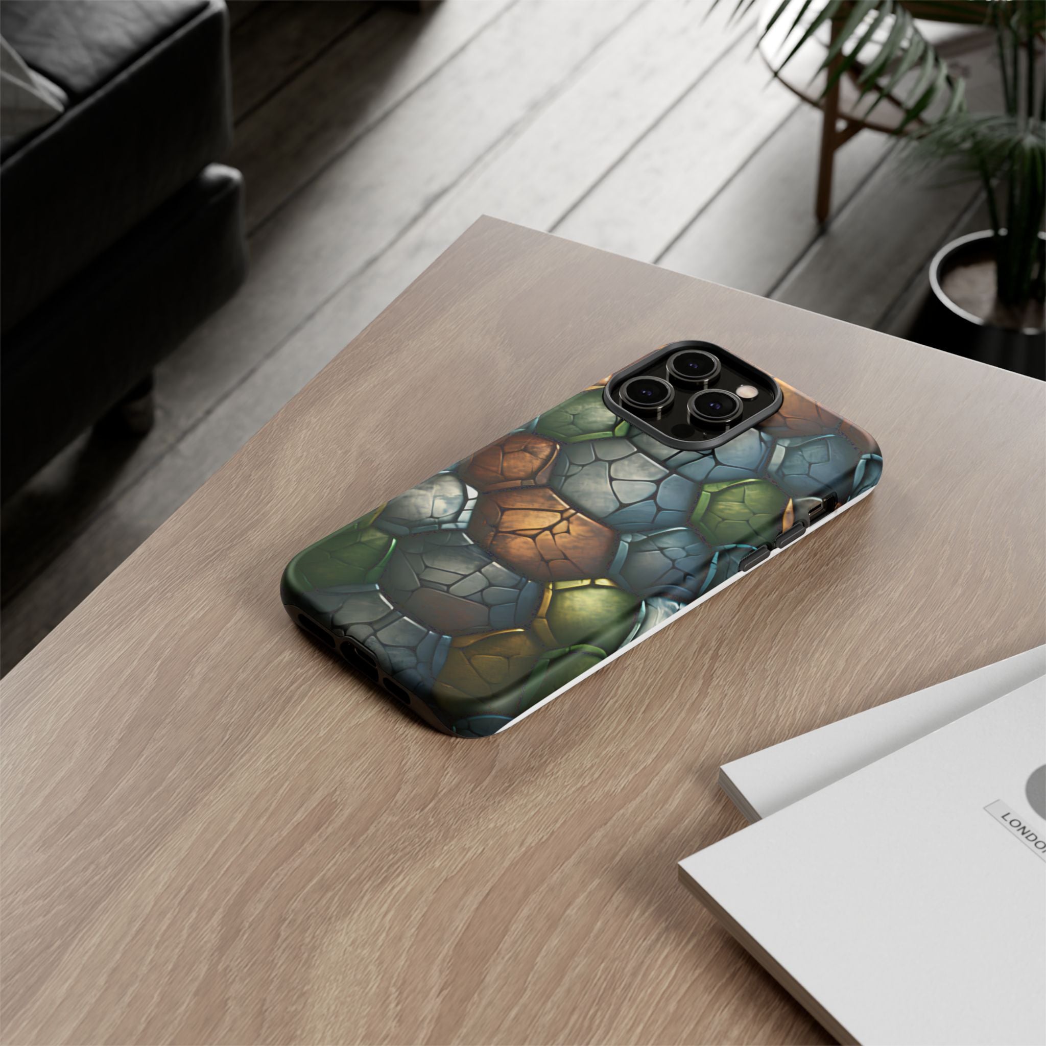 Hexagon Stone iPhone Case - Rugged Texture