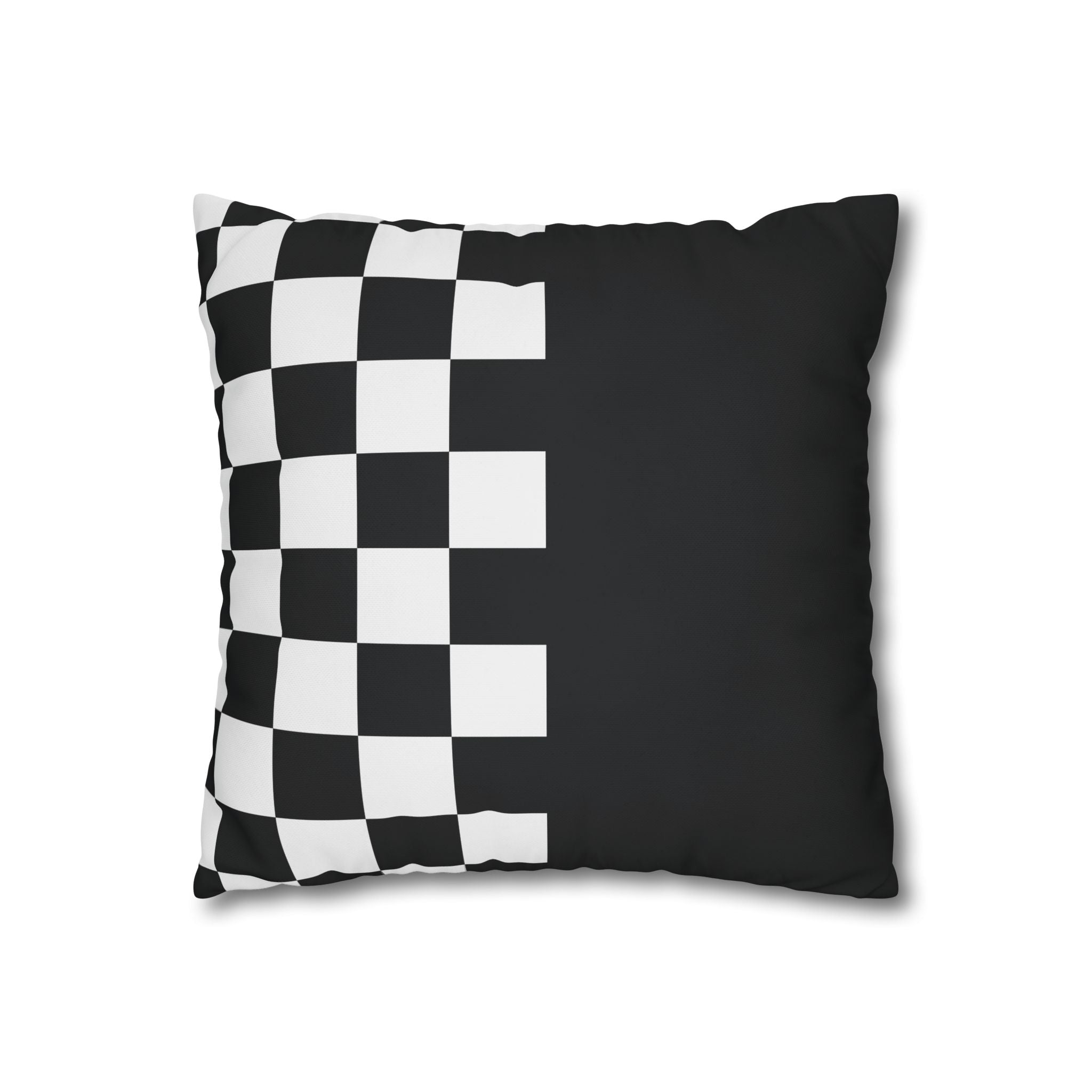 Abstract Checkered Pillowcase - Black & White