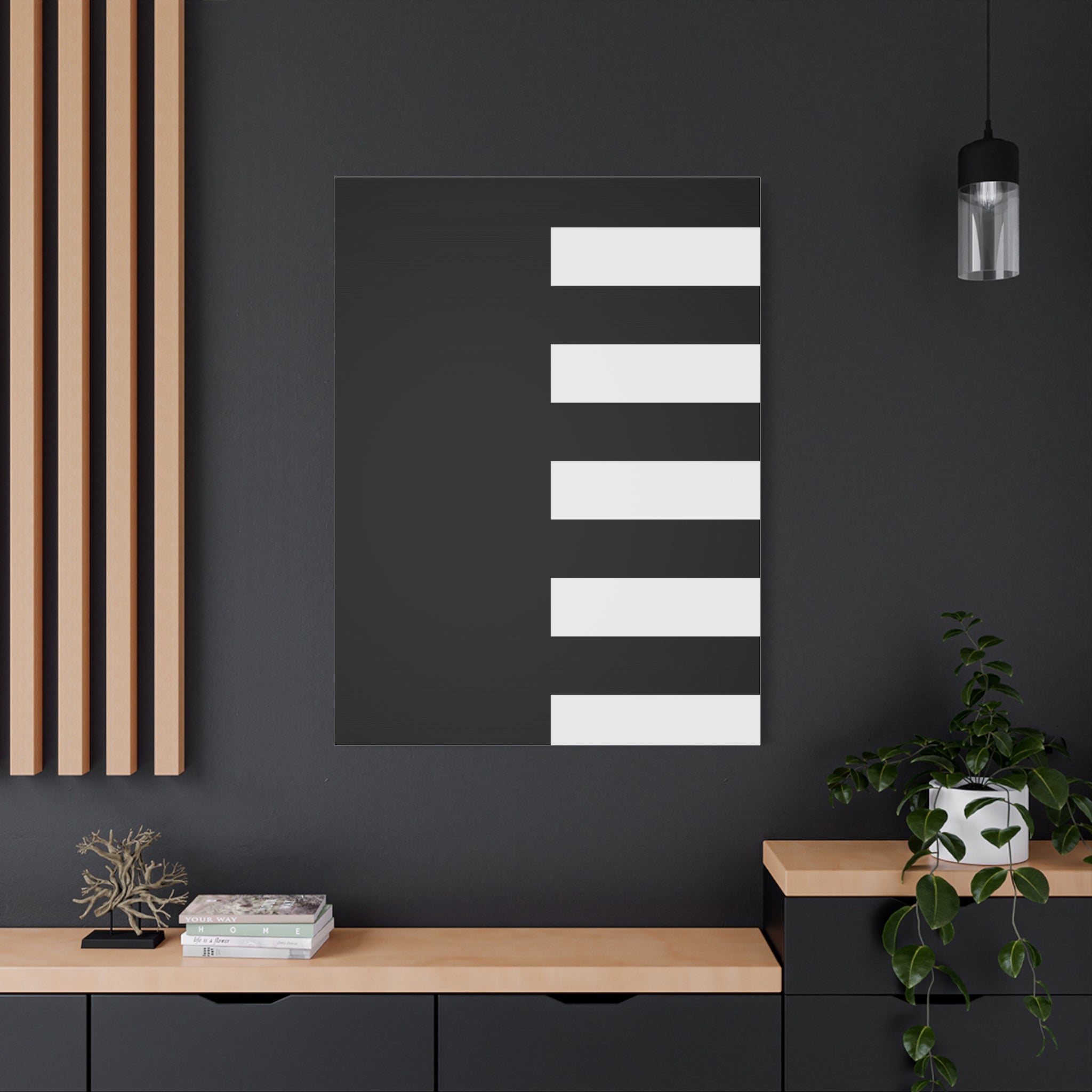 Abstract Minimalist Black & White Canvas Art