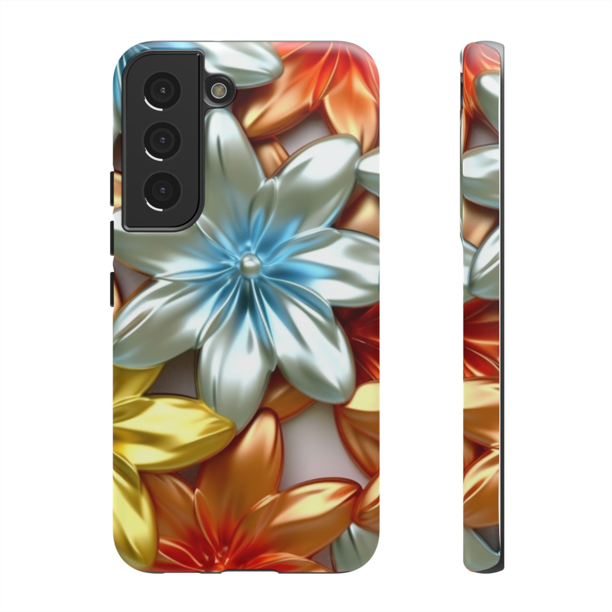 Metallic Flower Samsung Case - Stylish & Modern