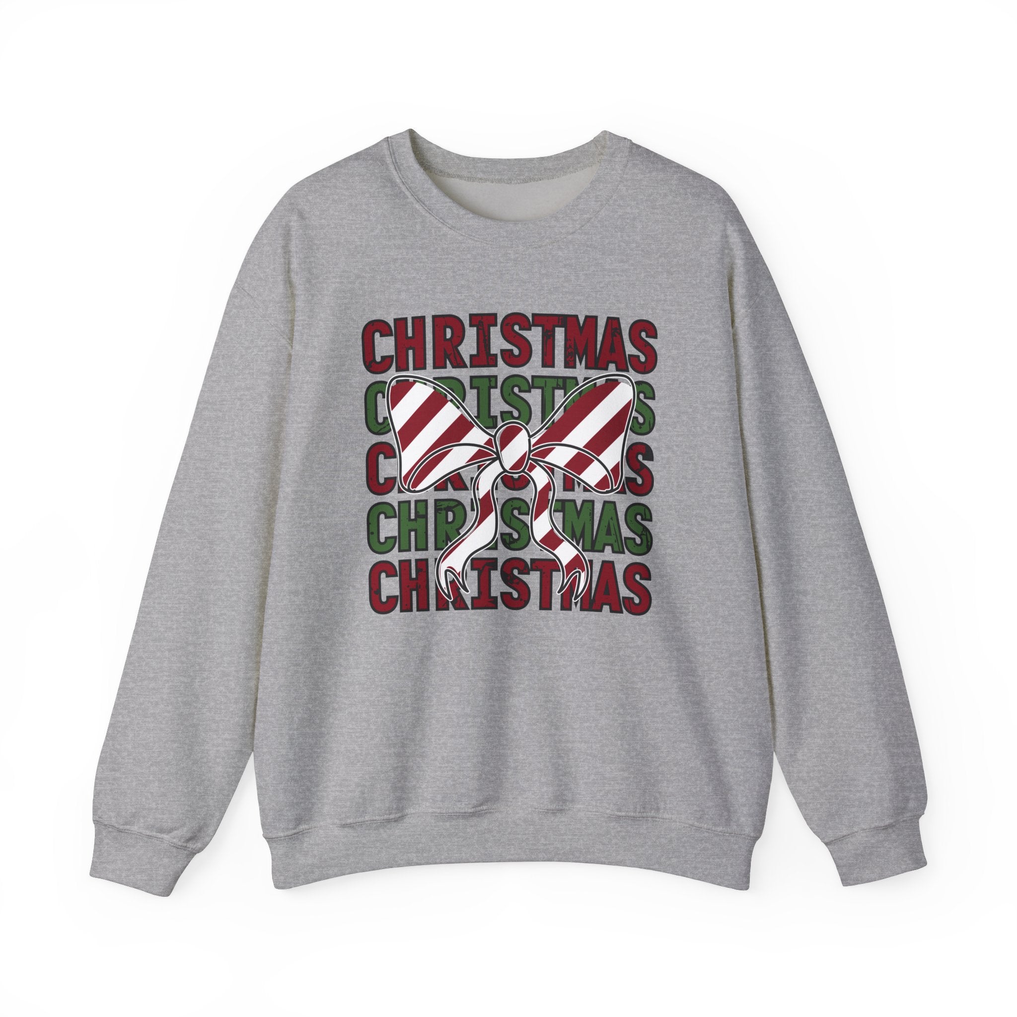 Candy Cane Bow Christmas Sweatshirt