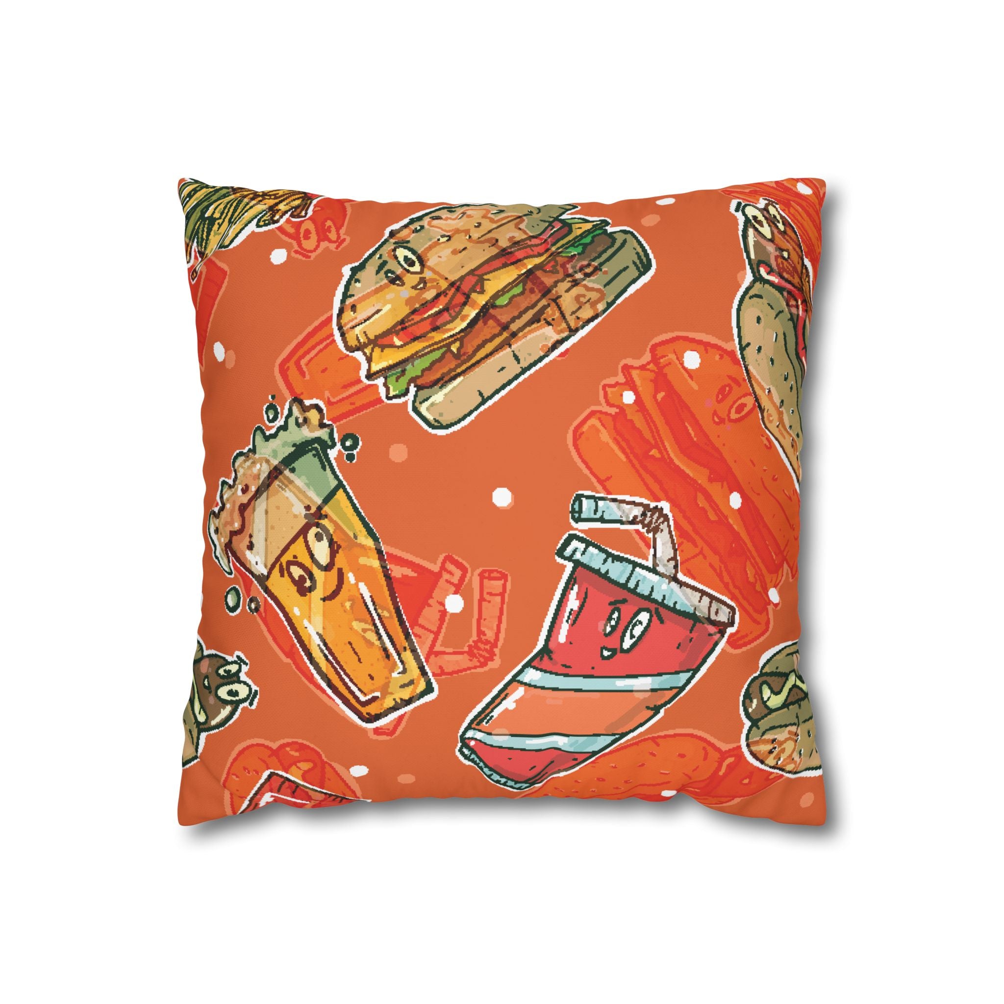 Happy Food Fast Food Pillowcase