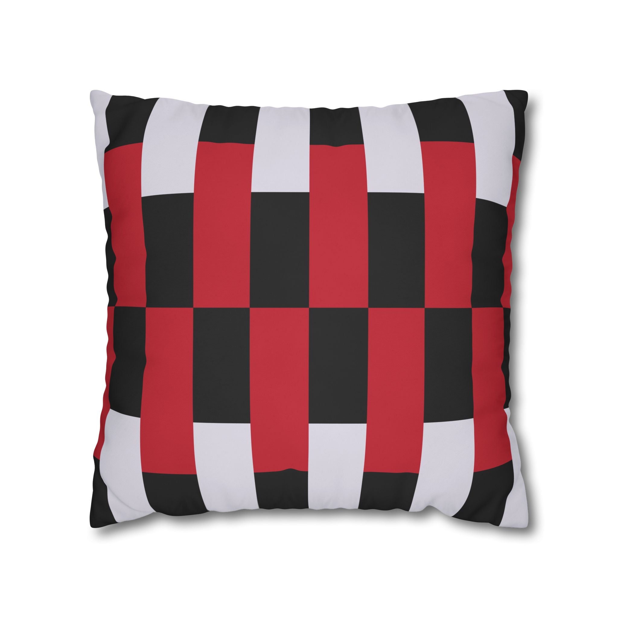 Geometric Stripe Pillowcase - Crimson & Gray