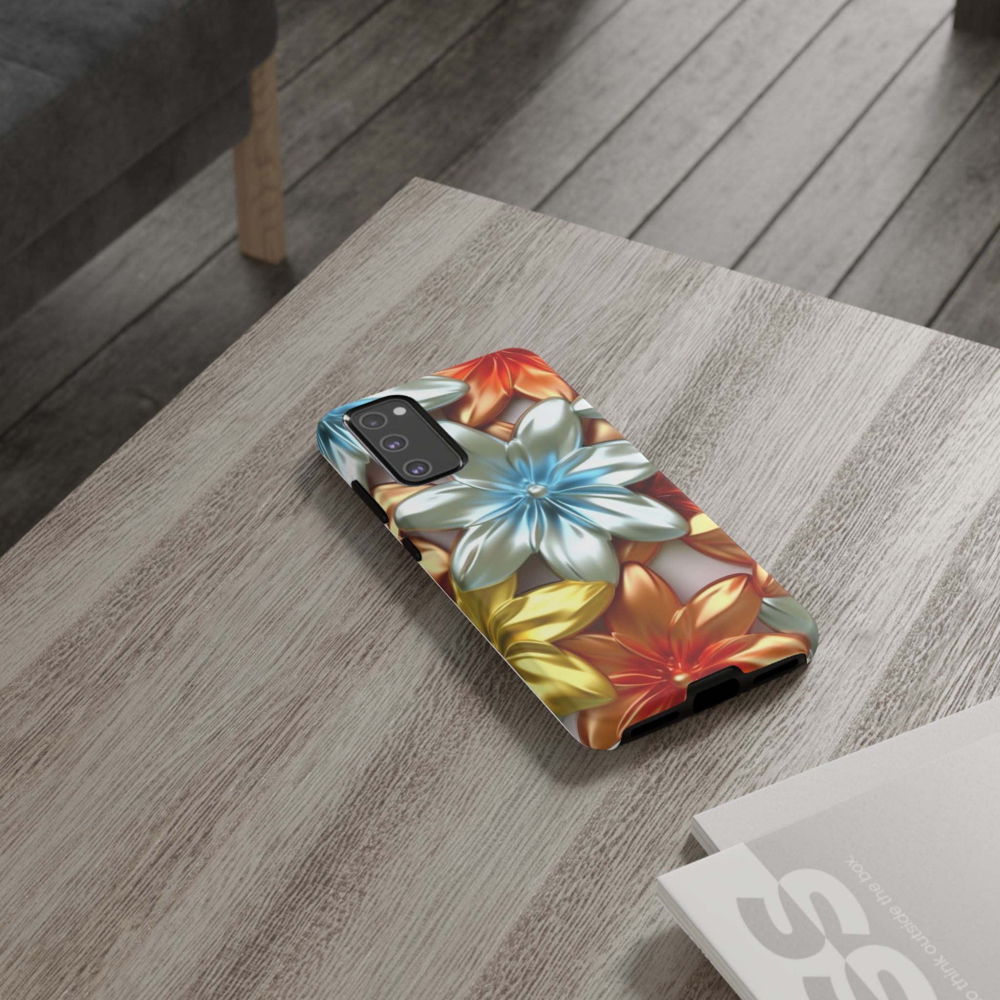 Metallic Flower Samsung Case - Stylish & Modern