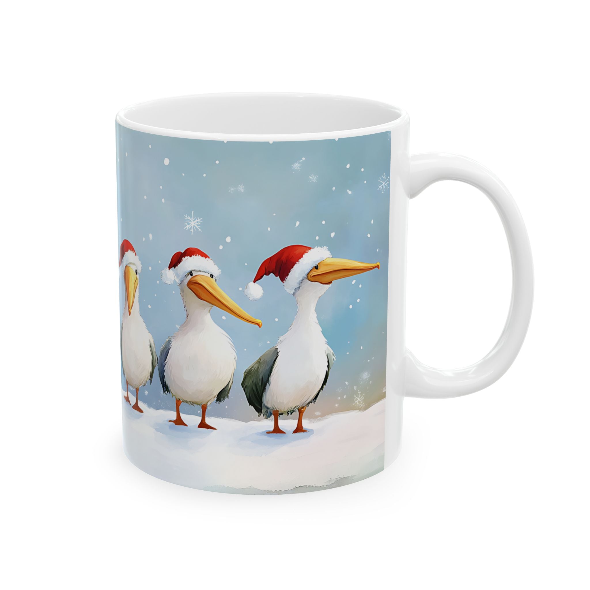 Pelican Christmas Mug: Snowy Santa Birds