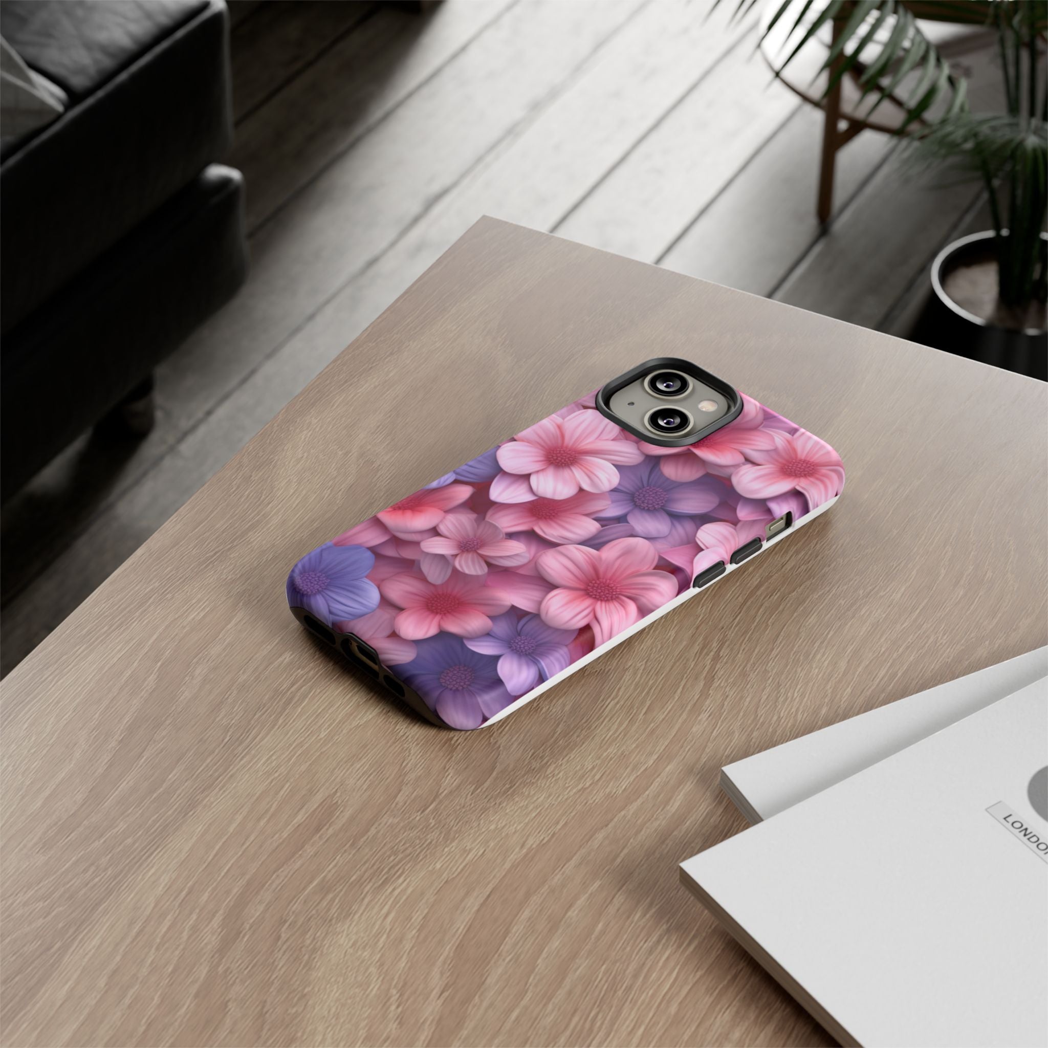 Floral Bloom Hexagon Stone iPhone Case