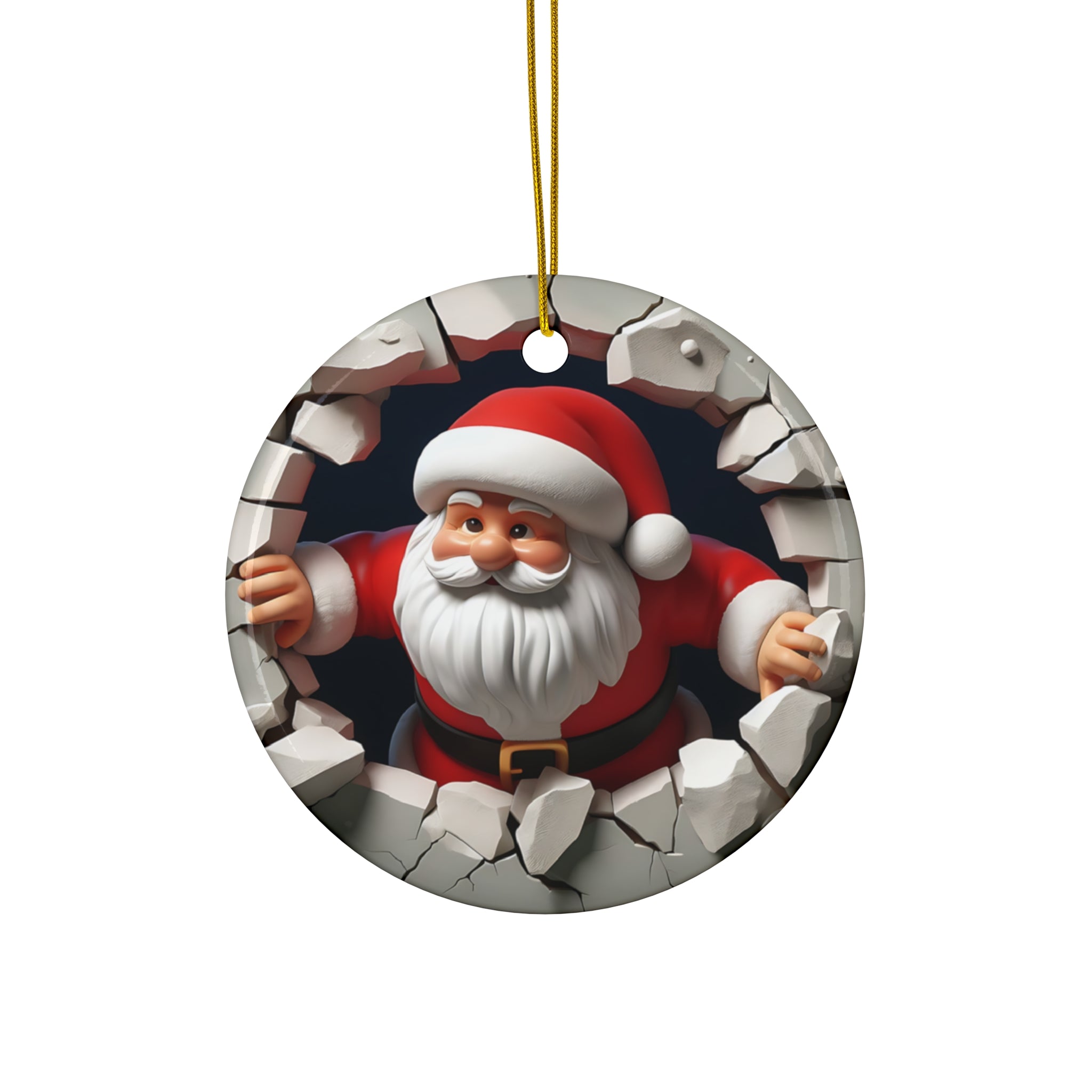 Santa's Surprise! Ceramic Ornament