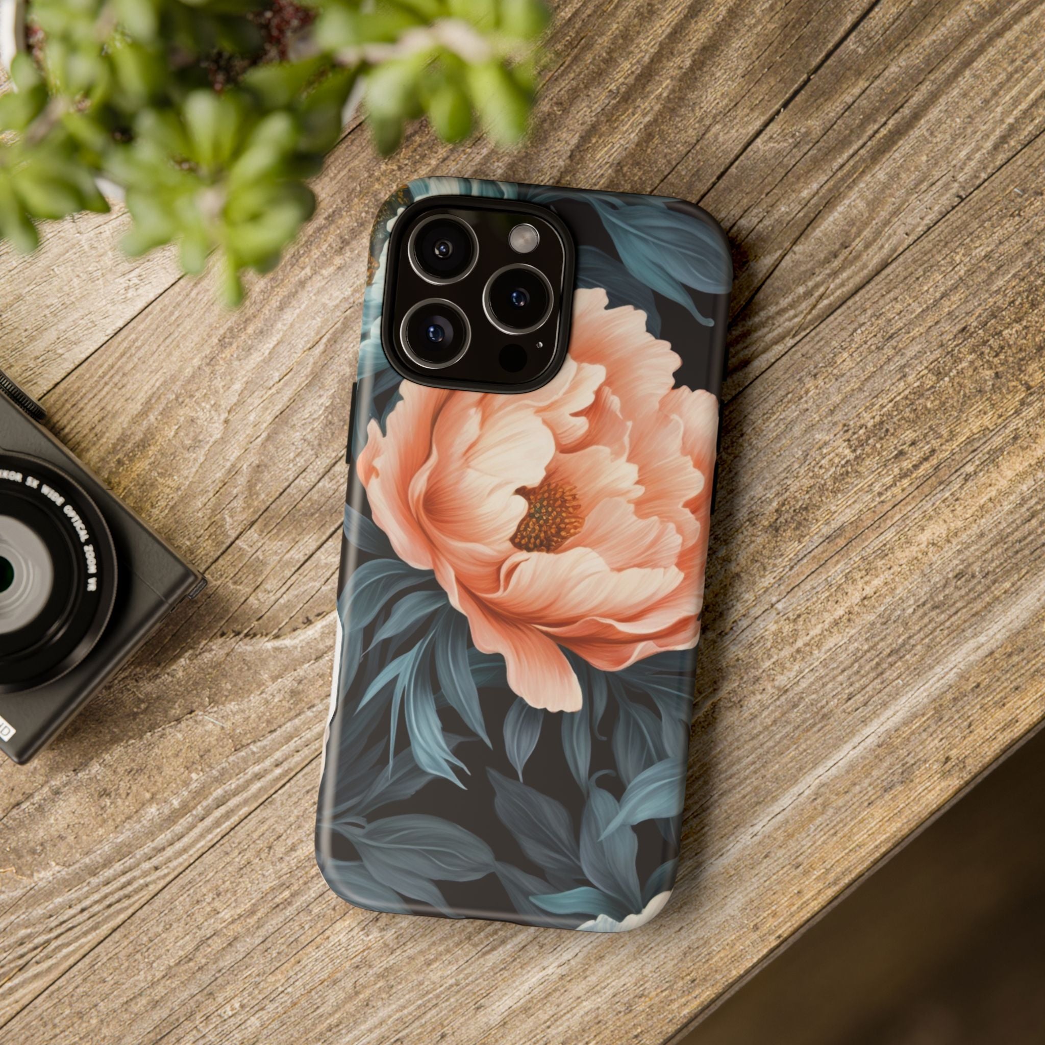 Moody Floral iPhone Case - Hexagon Stone