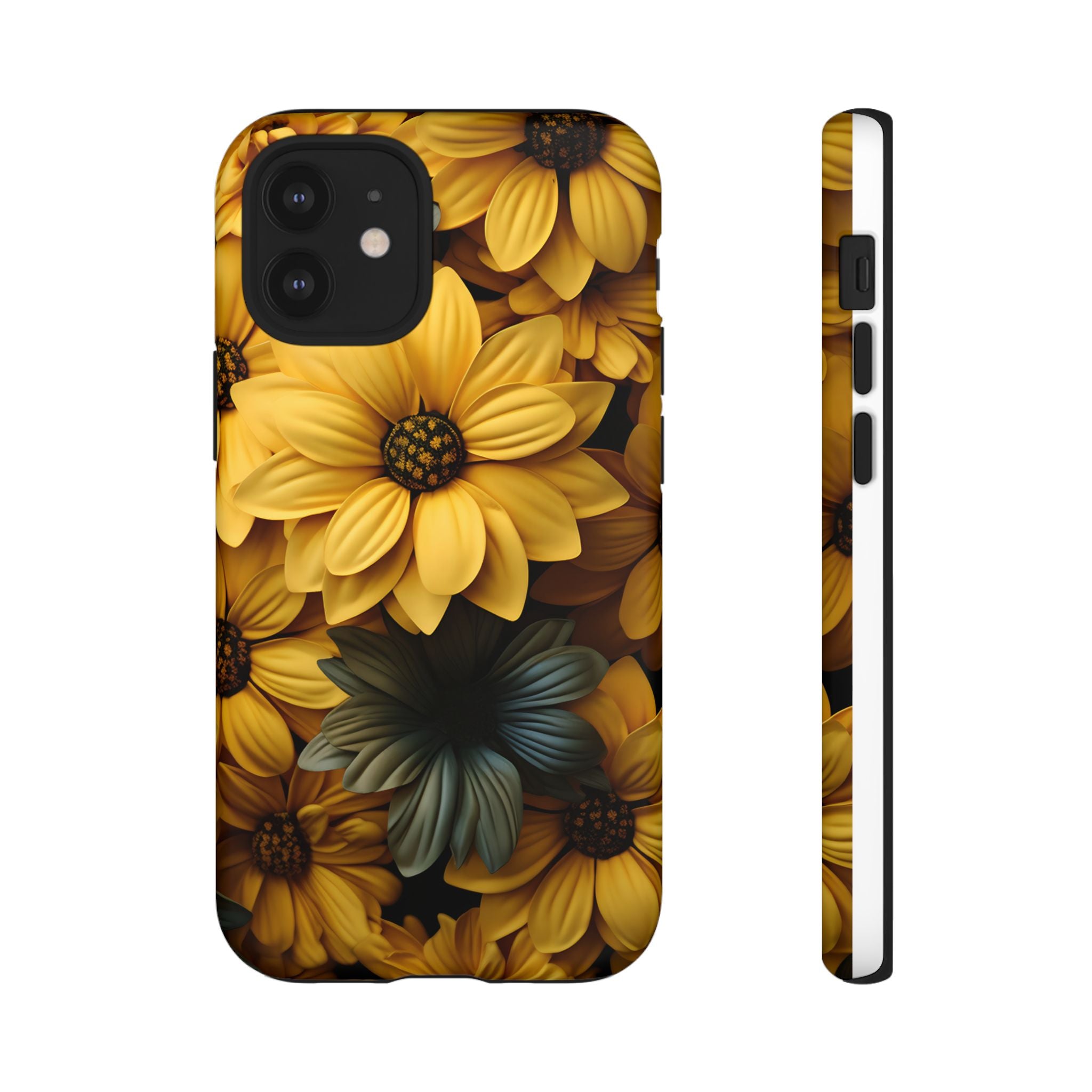 Golden Bloom Hexagon iPhone Case - Rugged Texture