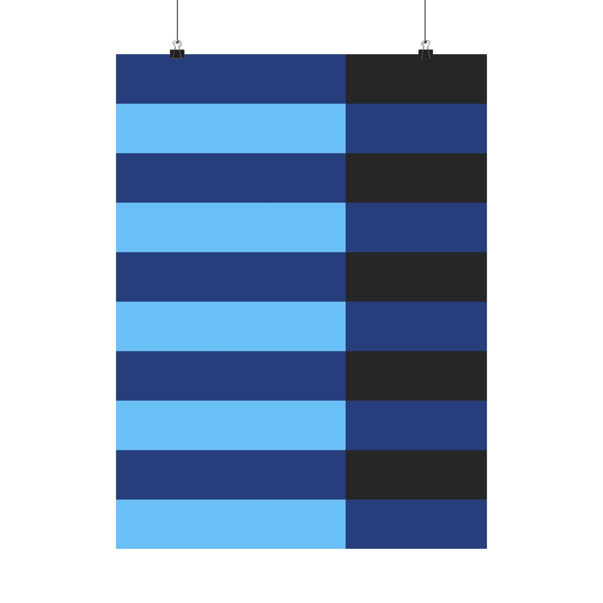 Abstract Blue & Grey Stripe Wall Art