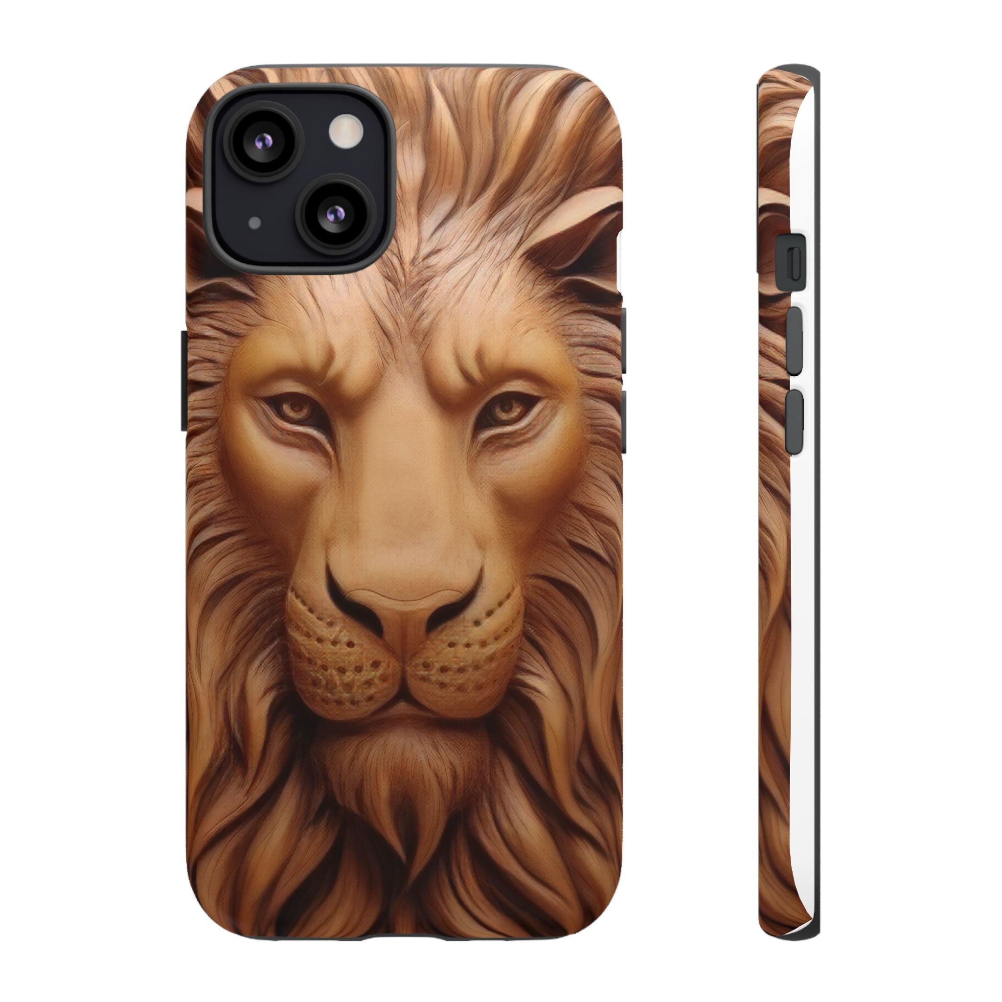 Majestic Lion Head Hexagon Stone iPhone Case