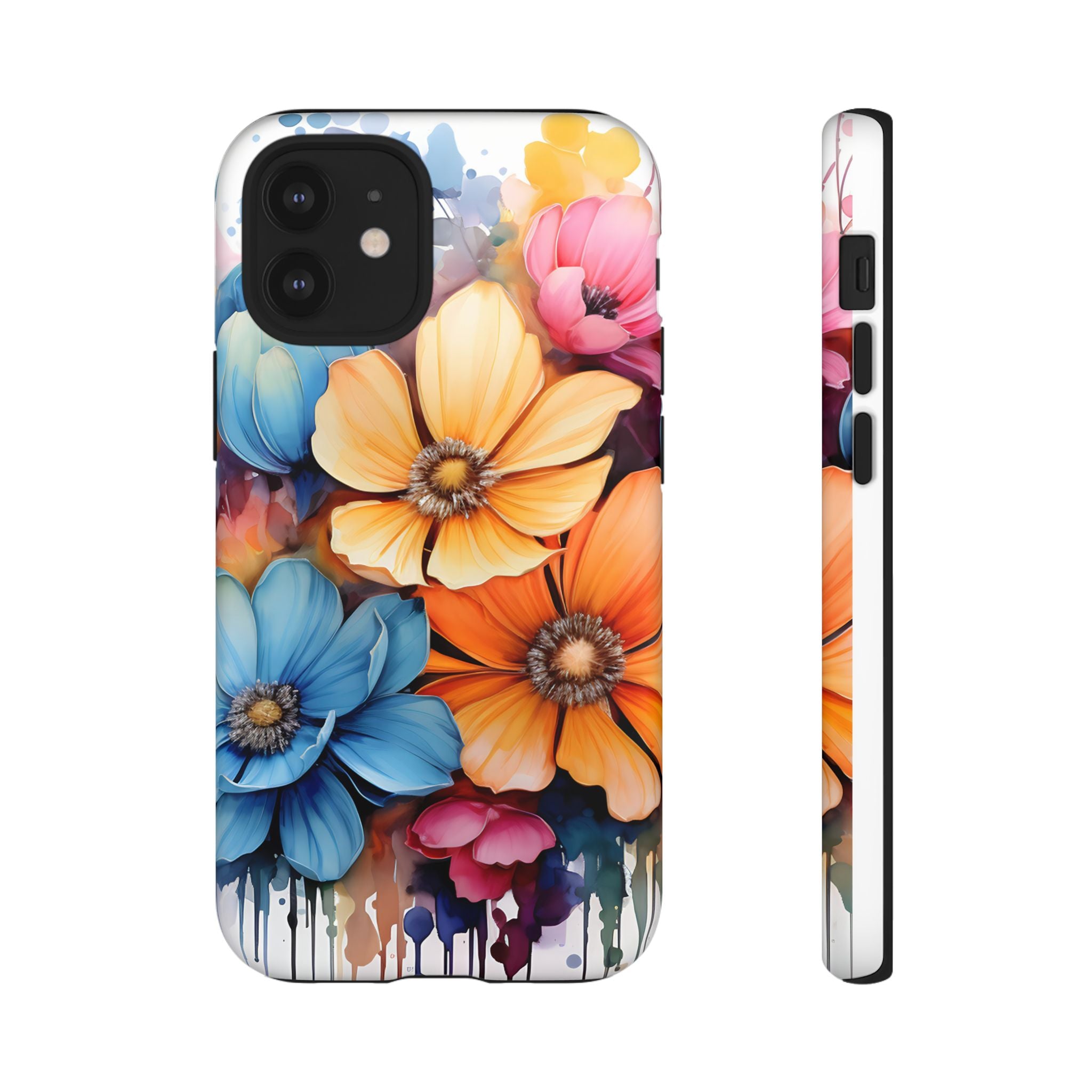 Vibrant Floral Watercolor iPhone Case - Hexagon Stone