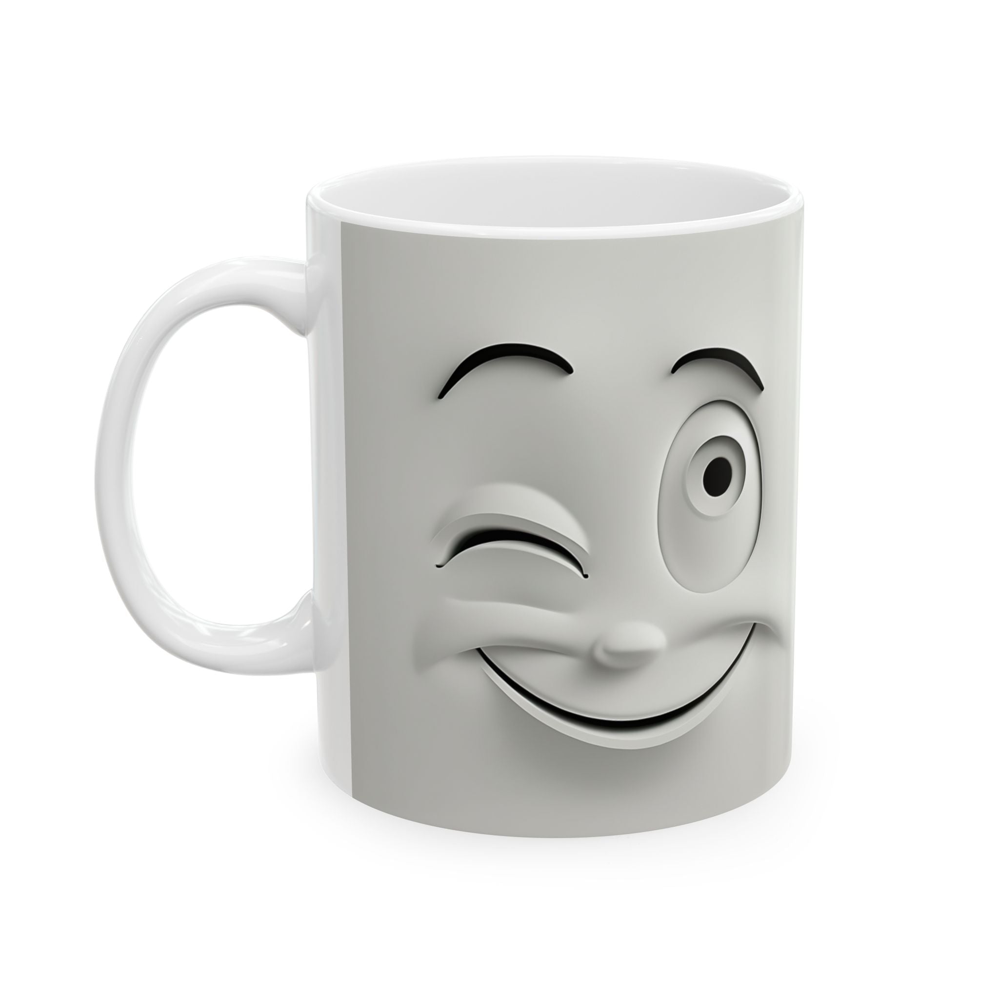 Winking Faces Mug - Cute Couple Coffee Cup