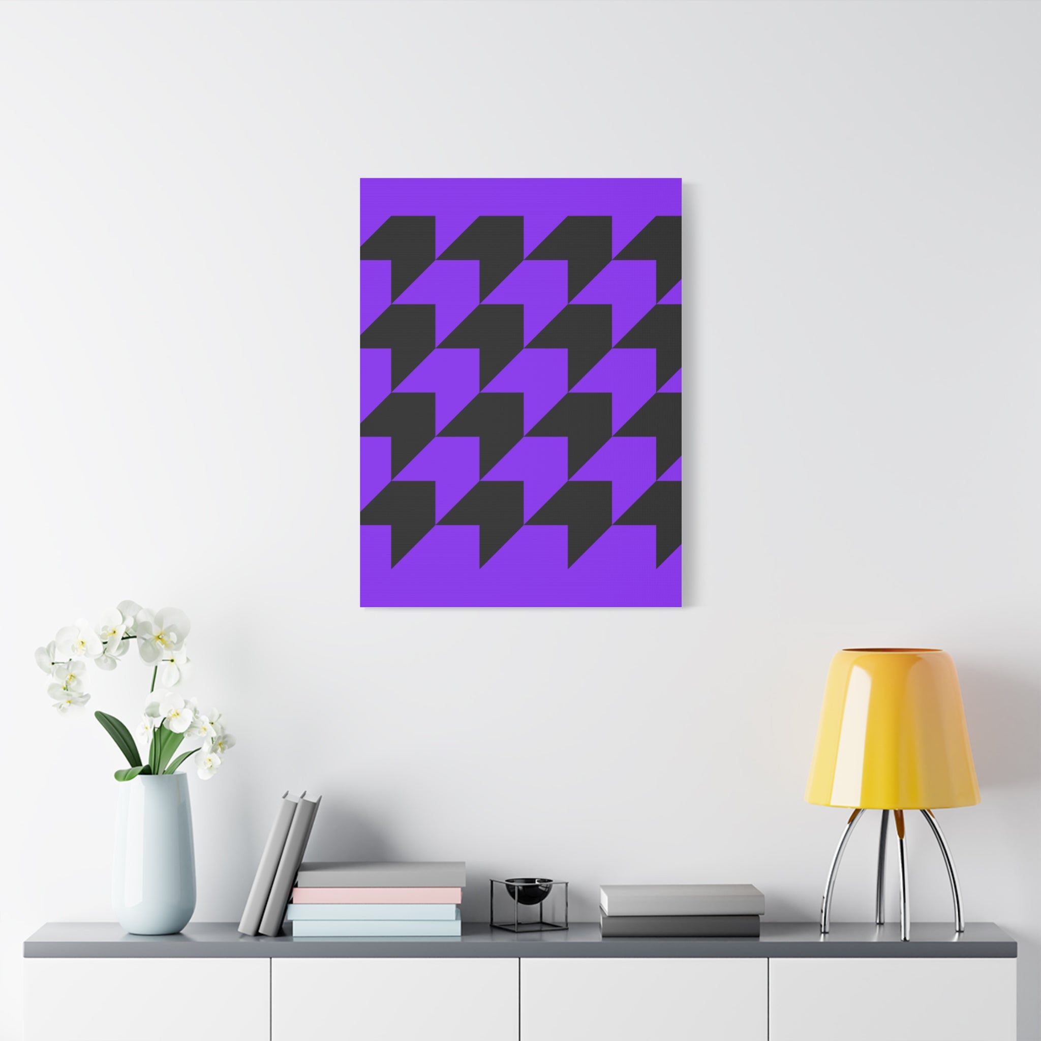 Geometric Purple Arrow Canvas Art