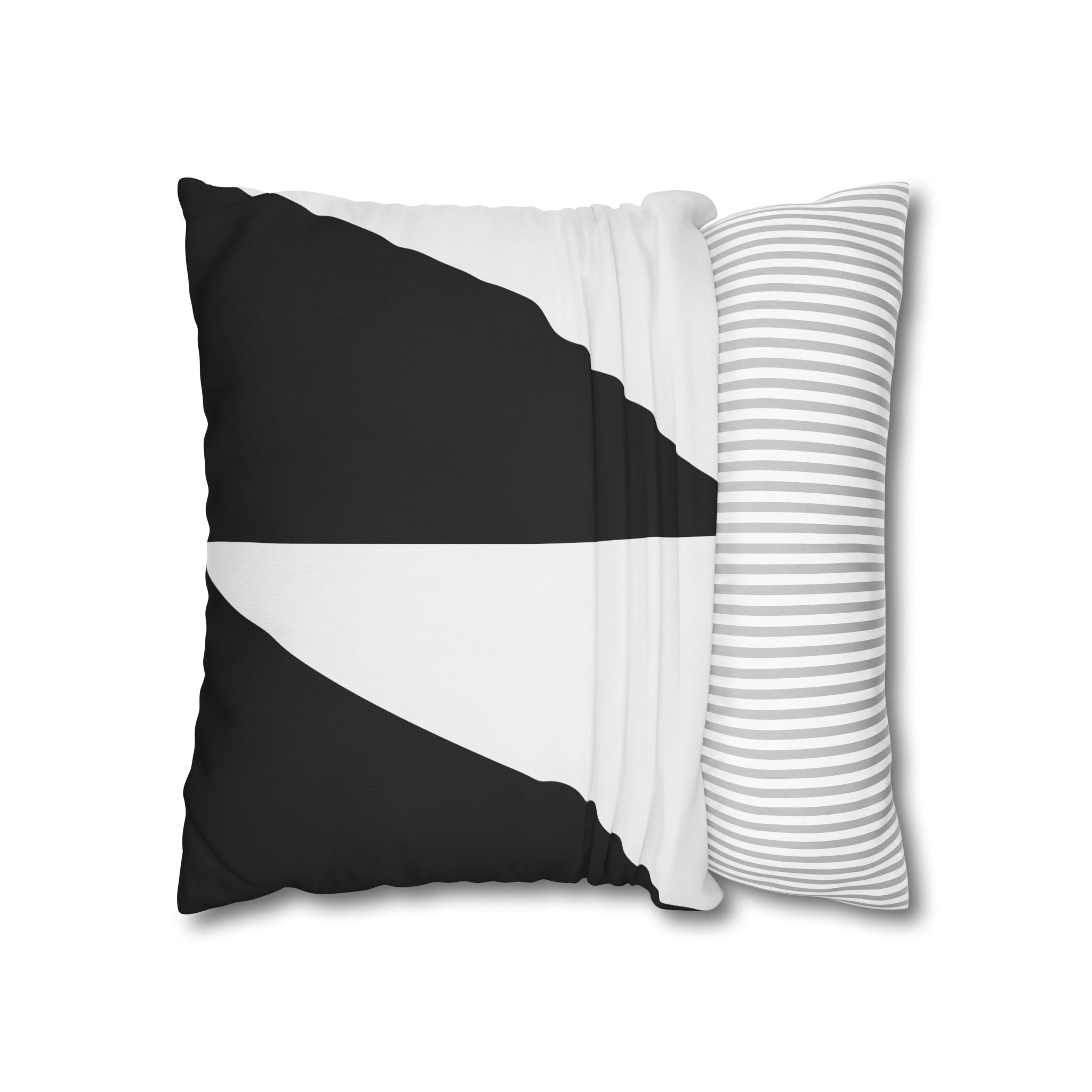 Geometric Triangle Pillowcase - Black & White