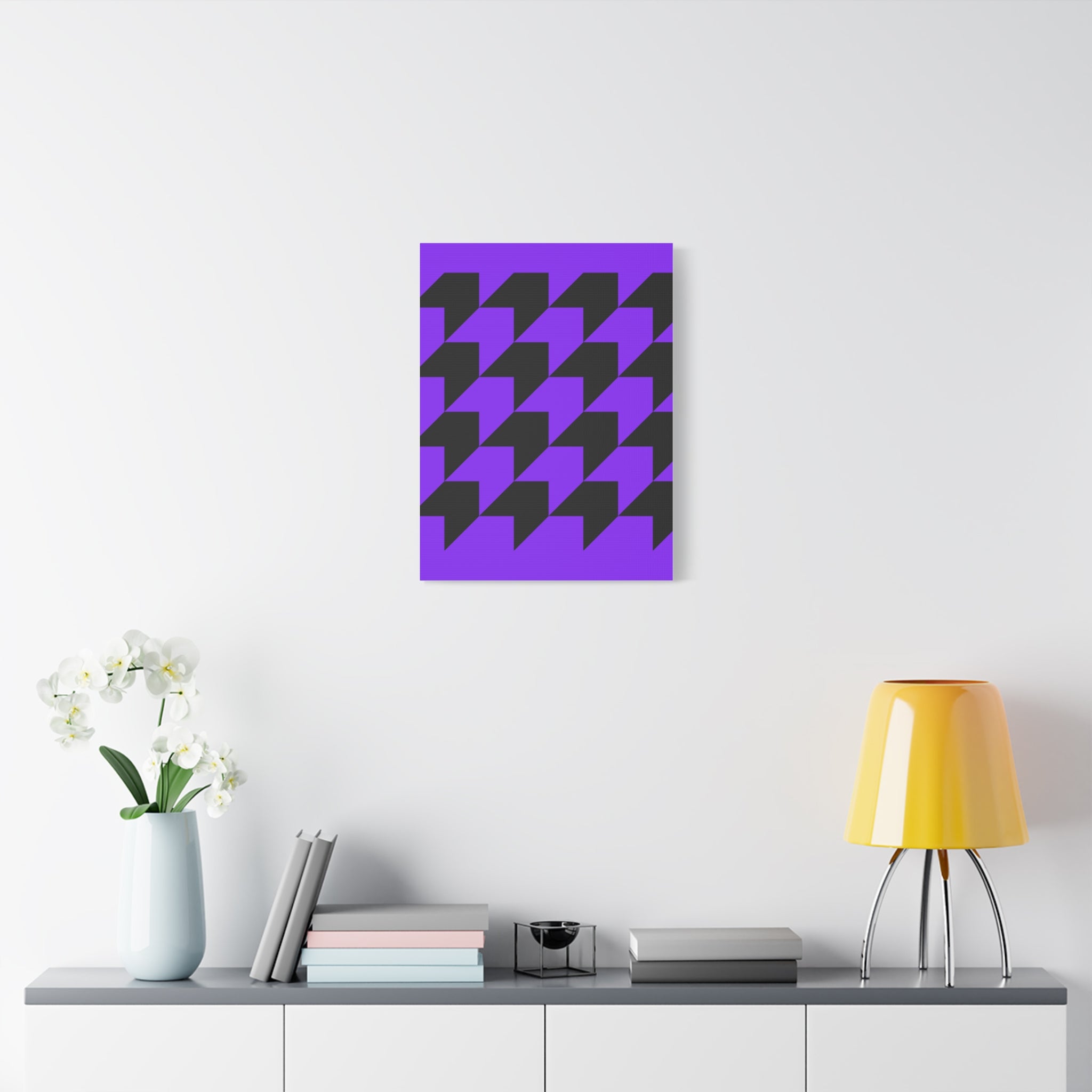 Geometric Purple Arrow Canvas Art