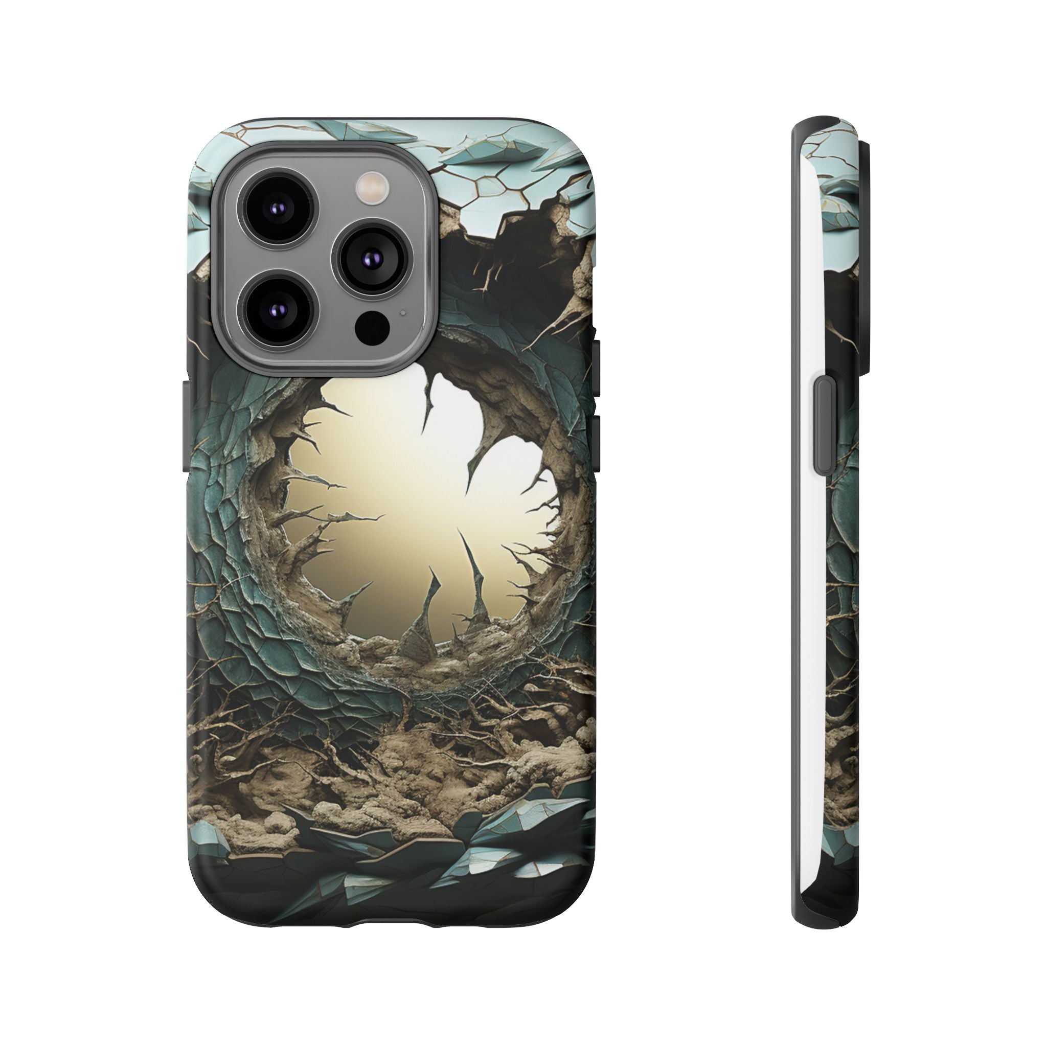 Surreal Alien Landscape Hexagon Stone iPhone Case