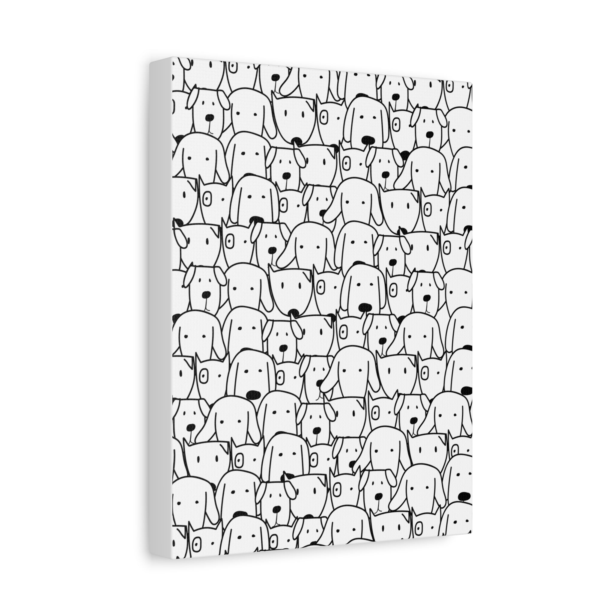 Cute Dog Faces Matte Canvas Art