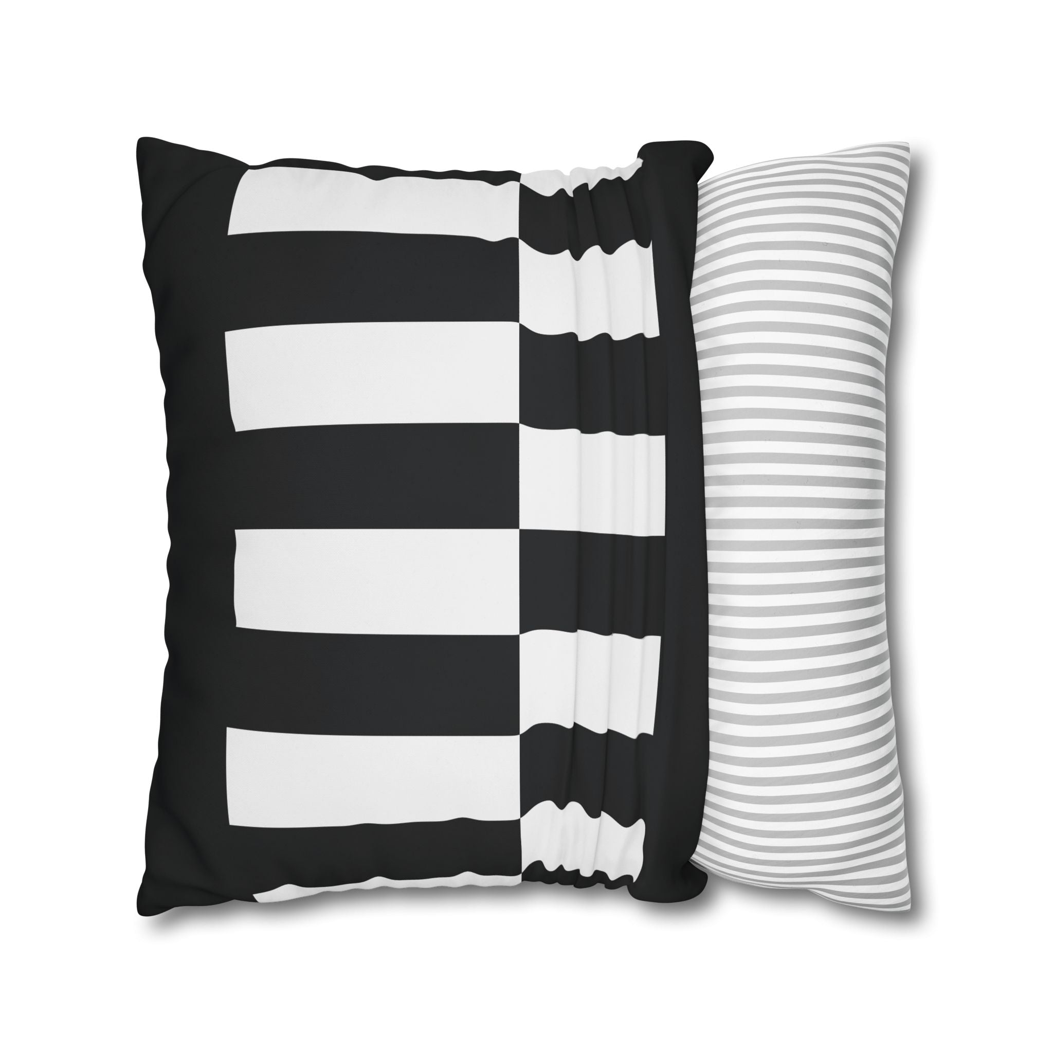 Abstract Checkered Pillowcase - Black & White