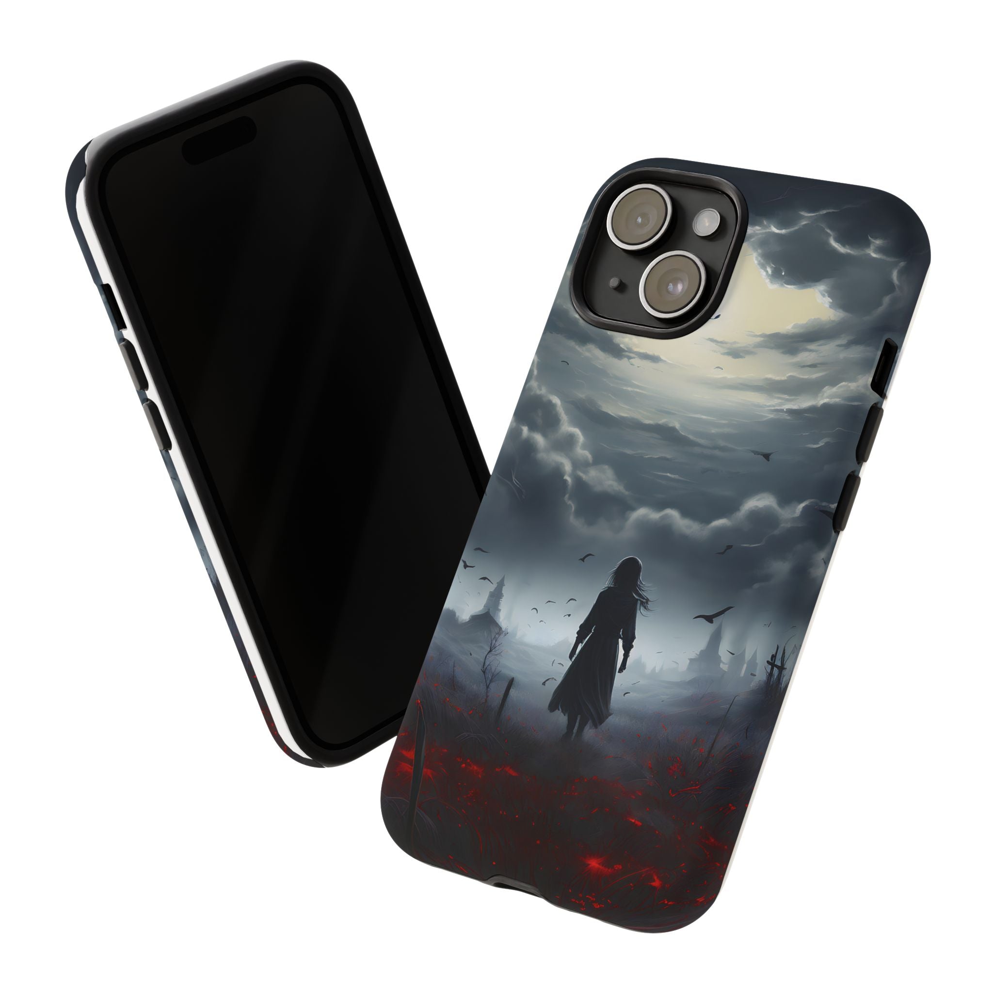 Stormy Silhouette Hexagon Stone iPhone Case