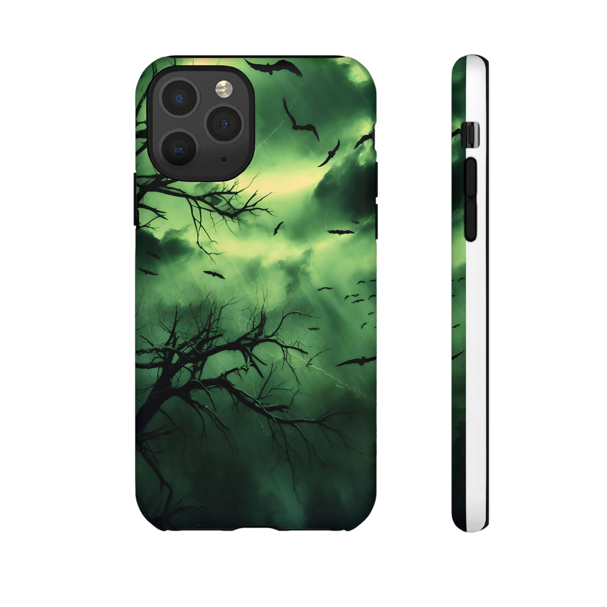 Gothic Green Forest iPhone Case - Hexagon Stone