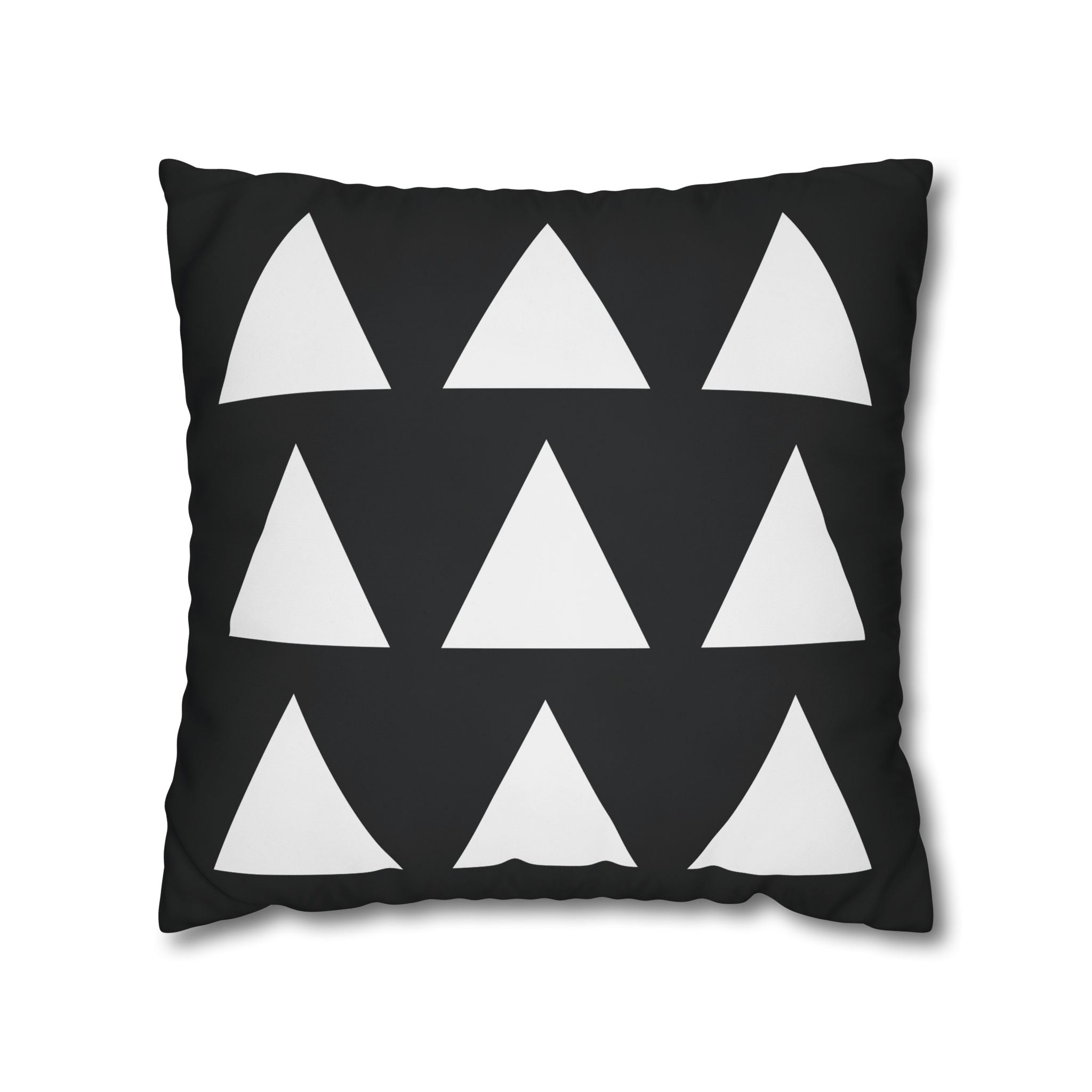 Geometric Triangle Pillowcase - Black & White